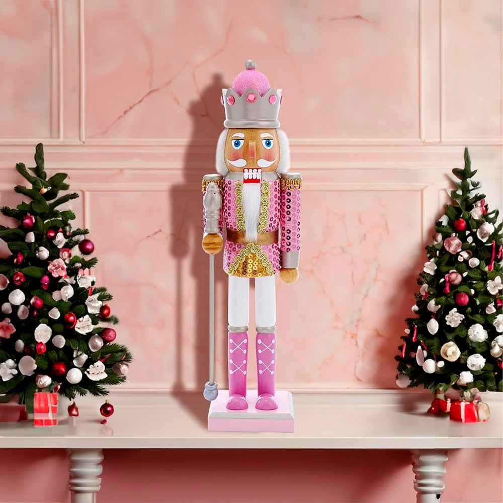 Kurt Adler 15-Inch Pink Nutcracker, Multi