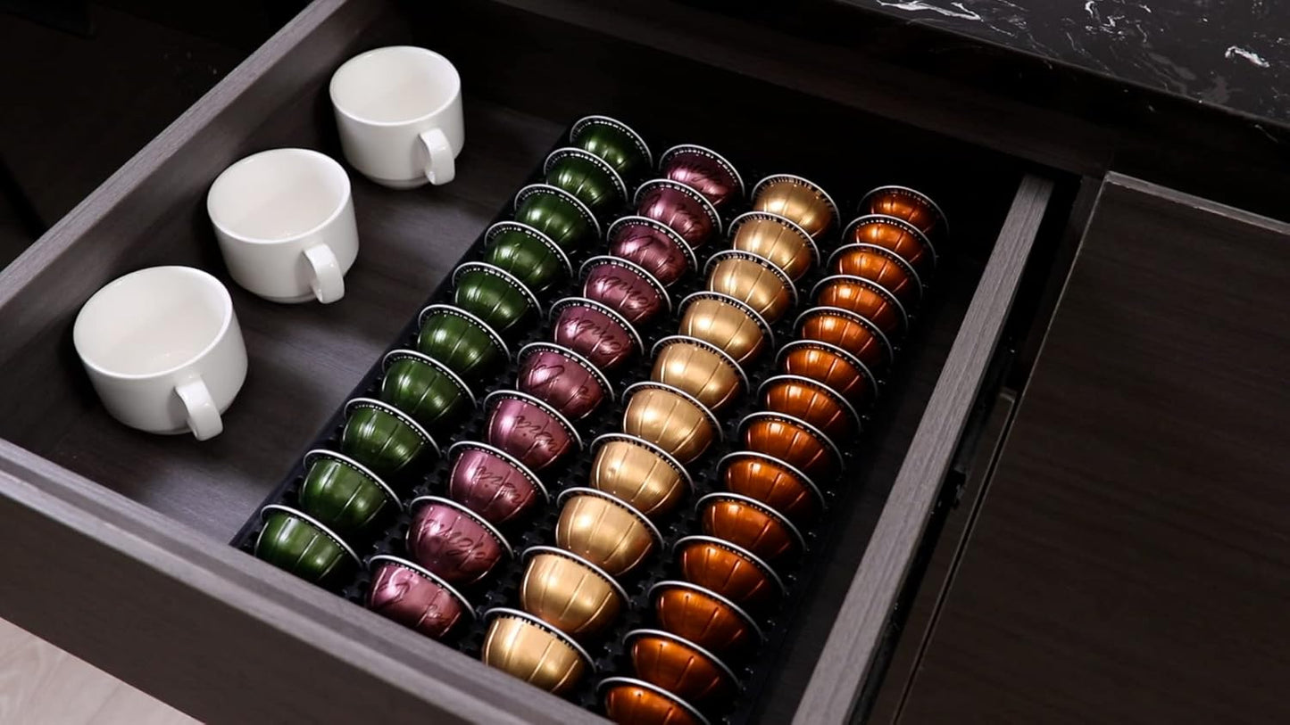 Coffee Pod Storage Holder Drawer Insert for Counter Compatible with Nespresso Vertuoline Capsules, NCT04