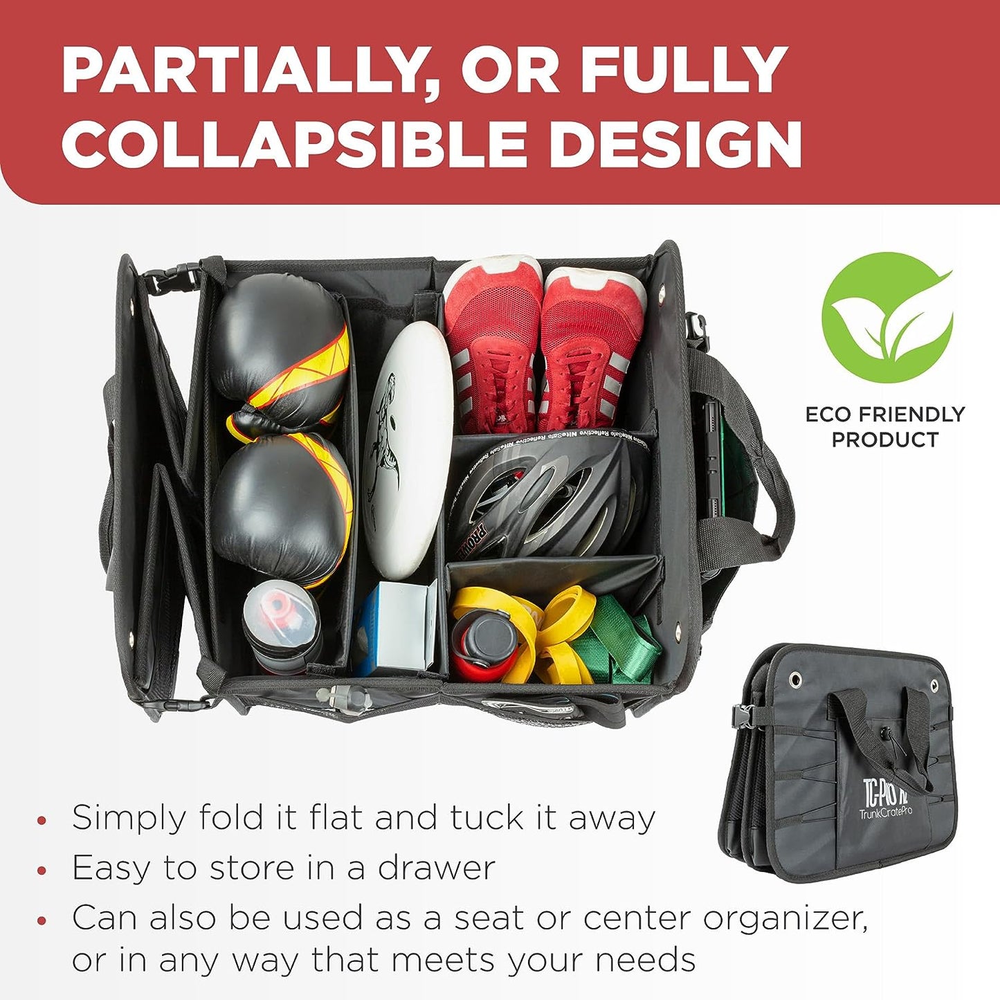 Truck Bed Organizer | Trunk Organizer for SUV, Truck, Car | Extra Large Premium Expandable Compartments Lightweight Foldable Cargo Organizer, | Suv and Truck Organizer for Heavy Loads