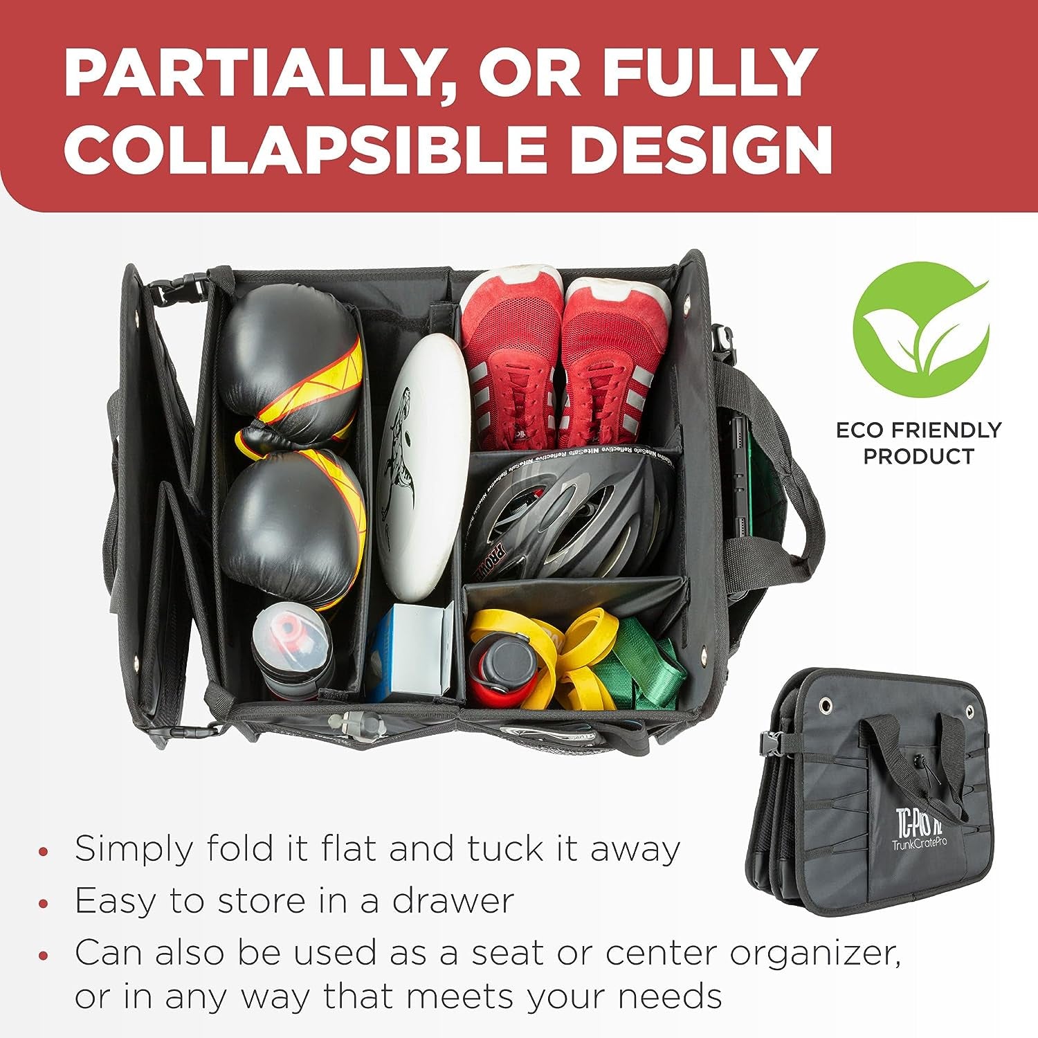 Truck Bed Organizer | Trunk Organizer for SUV, Truck, Car | Extra Large Premium Expandable Compartments Lightweight Foldable Cargo Organizer, | Suv and Truck Organizer for Heavy Loads