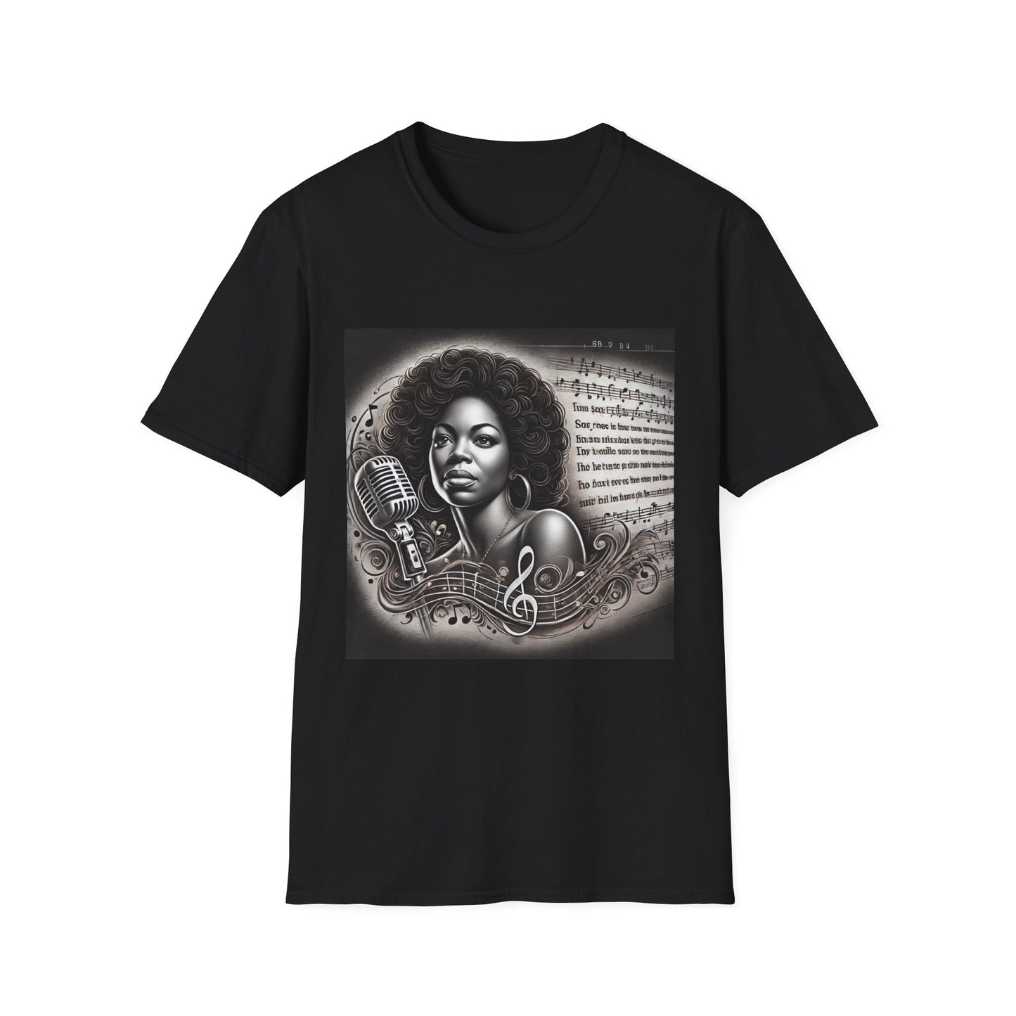Angie Stone Retro Music Lover Unisex Softstyle T-Shirt - Afrocentric Design