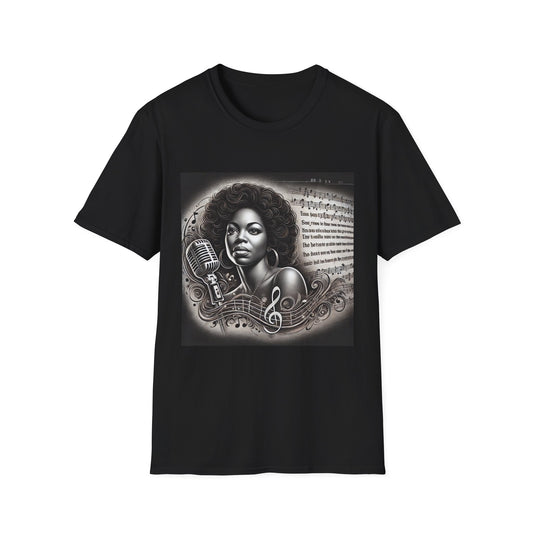 Angie Stone Retro Music Lover Unisex Softstyle T-Shirt - Afrocentric Design