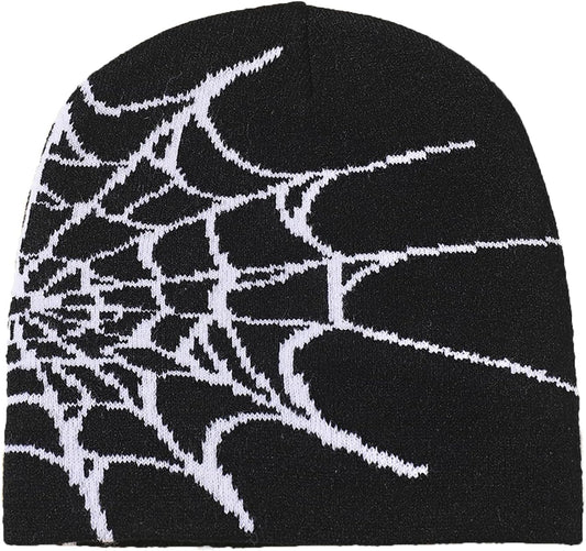 Y2K Beanie Women Beanies Spider Beanie Winter Warm Knit Hat Gothic Beanies Outdoor Black Beanie Spider Web for Men Teenagers