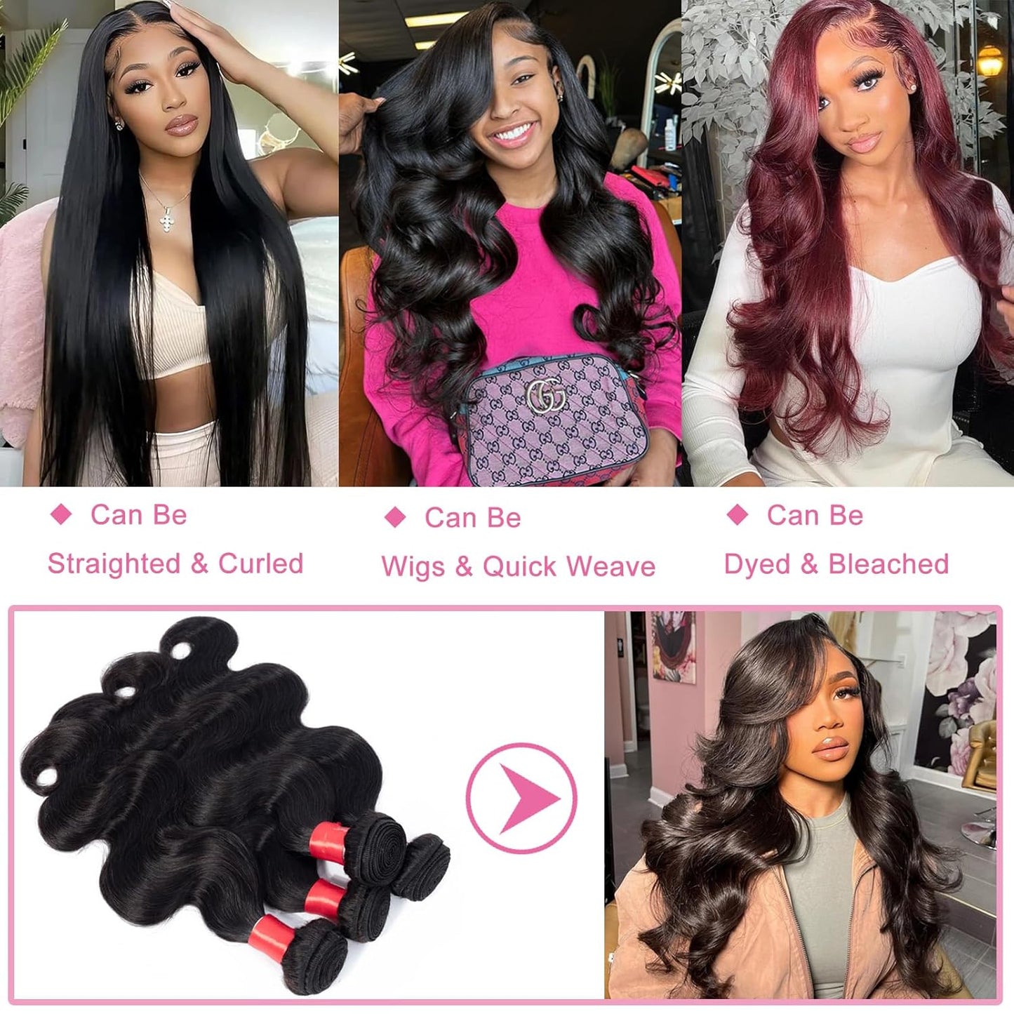 Brazilian Body Wave 4 Bundles Human Hair 18 20 22 24 Inch 12A 100% Unprocessed Virgin Human Hair Weave Bundles Deals Natural Black Color (4 Bundles Human Hair, 18 20 22 24)