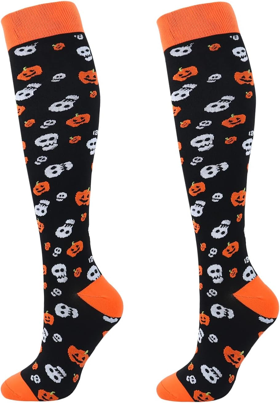 Junely Compression Socks for Women Knee High Festival Socks for Running Work Support Nurses Pregnancy Travel