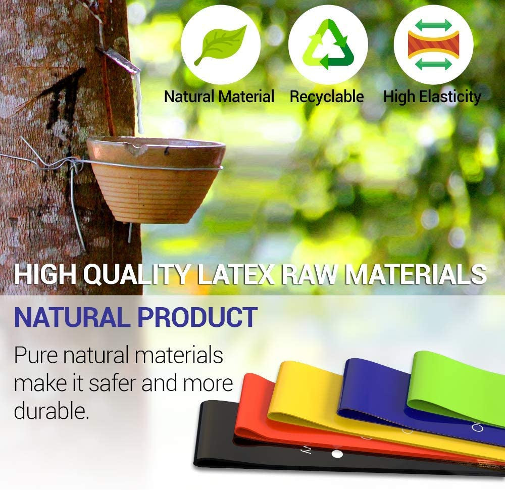 Resistance Bands Set for Men and Women, Pack of 5 Different Levels Elastic Band for Home Gym Long Exercise Workout – Great Fitness Equipment for Training, Yoga – Free Carrying Bag