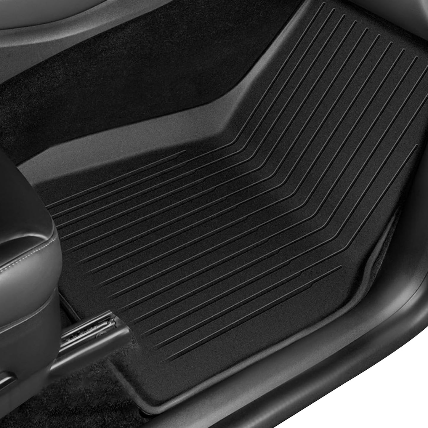 Floor Mats for Tesla Model Y 2021-2024 2025-All Weather TPE Eco Floor Mat-Waterproof Non-Slip Cargo Liner Trunk Accessories(Not FIT 7-Seat)