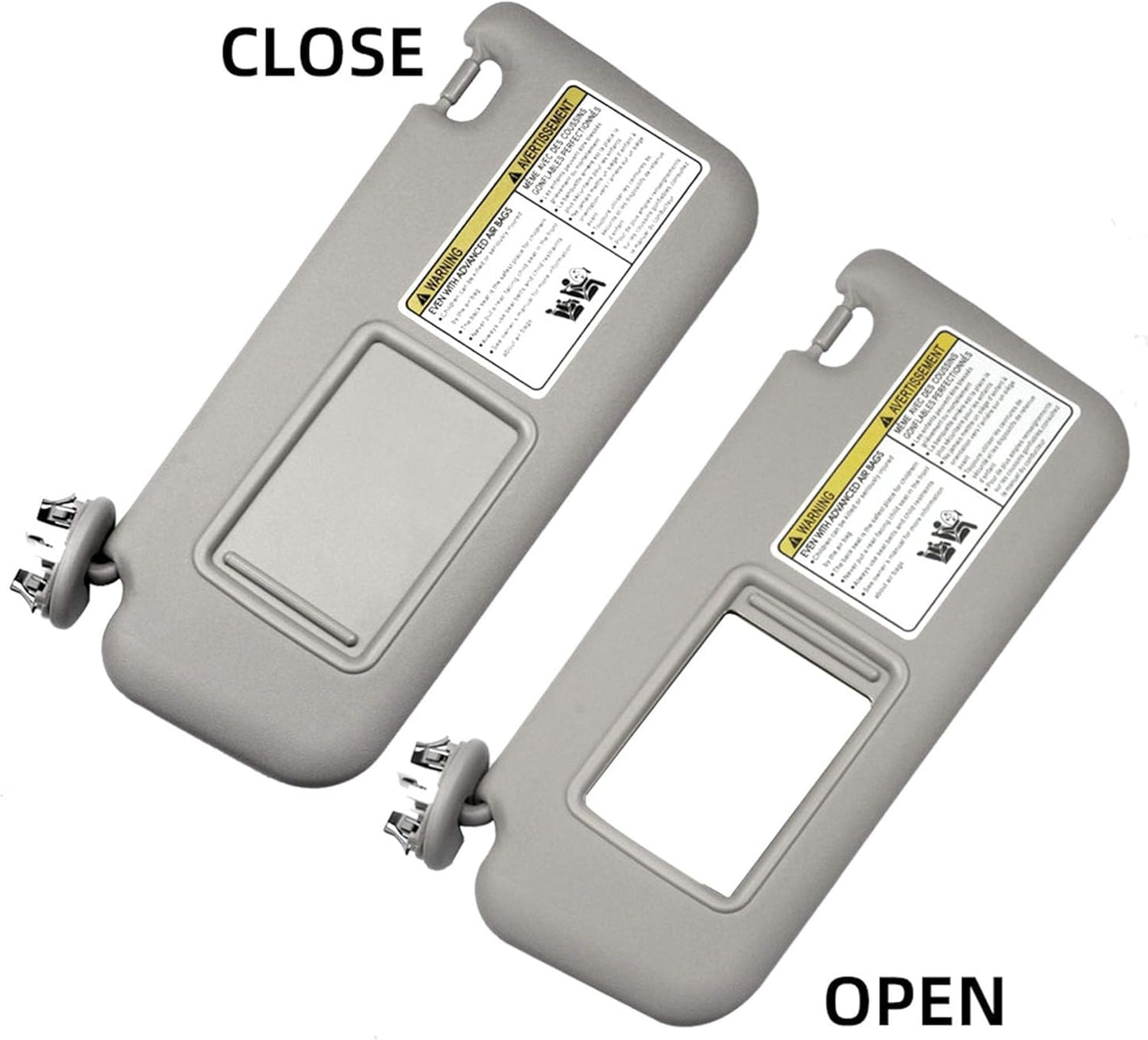 Front Left Driver Side Sun Visor with Vanity Light Compatible with Toyota RAV4 2006-2013 Replaces# 74320-42501-B2 74320-42500-B0 (Gray)