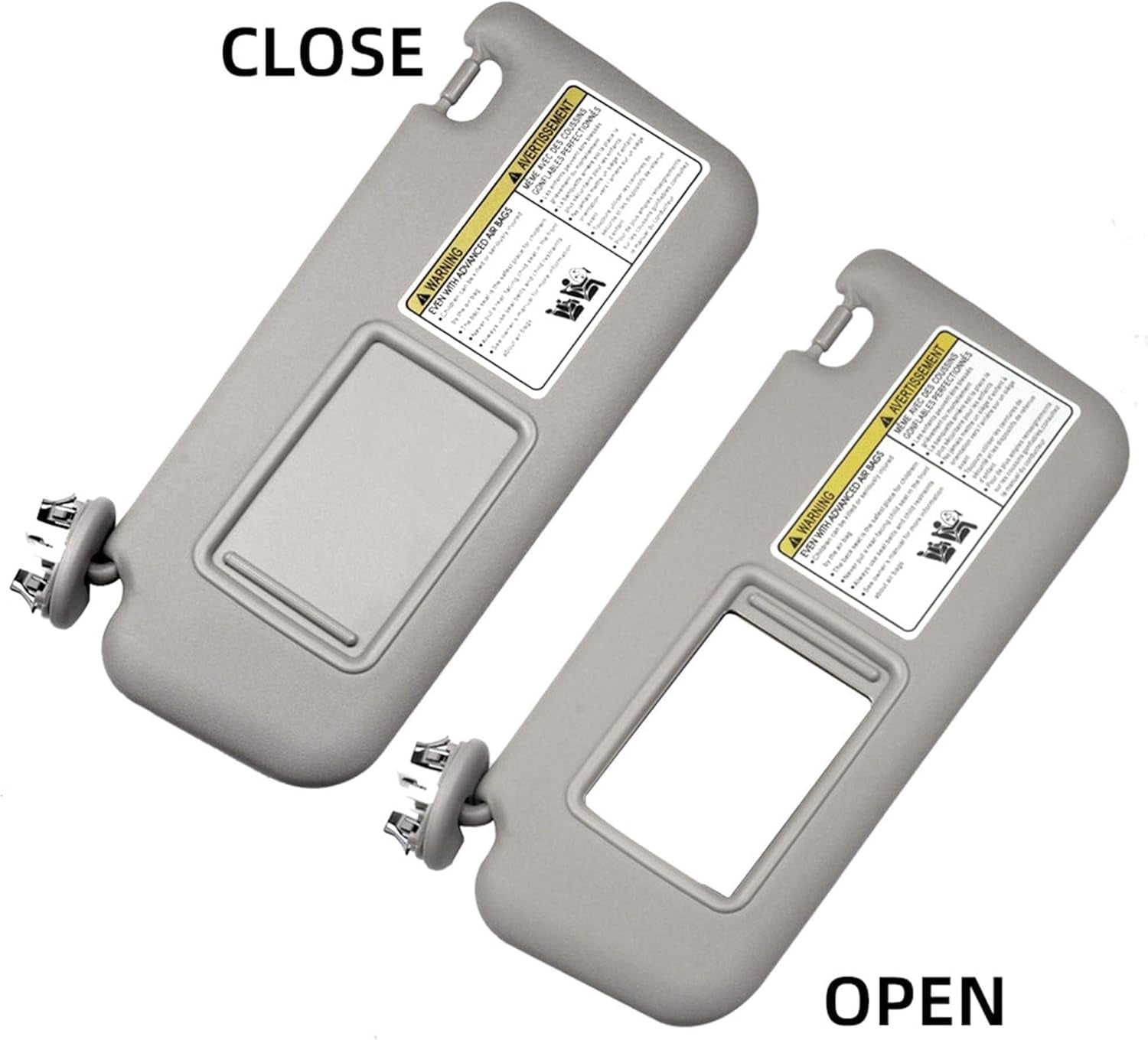 Front Left Driver Side Sun Visor with Vanity Light Compatible with Toyota RAV4 2006-2013 Replaces# 74320-42501-B2 74320-42500-B0 (Gray)