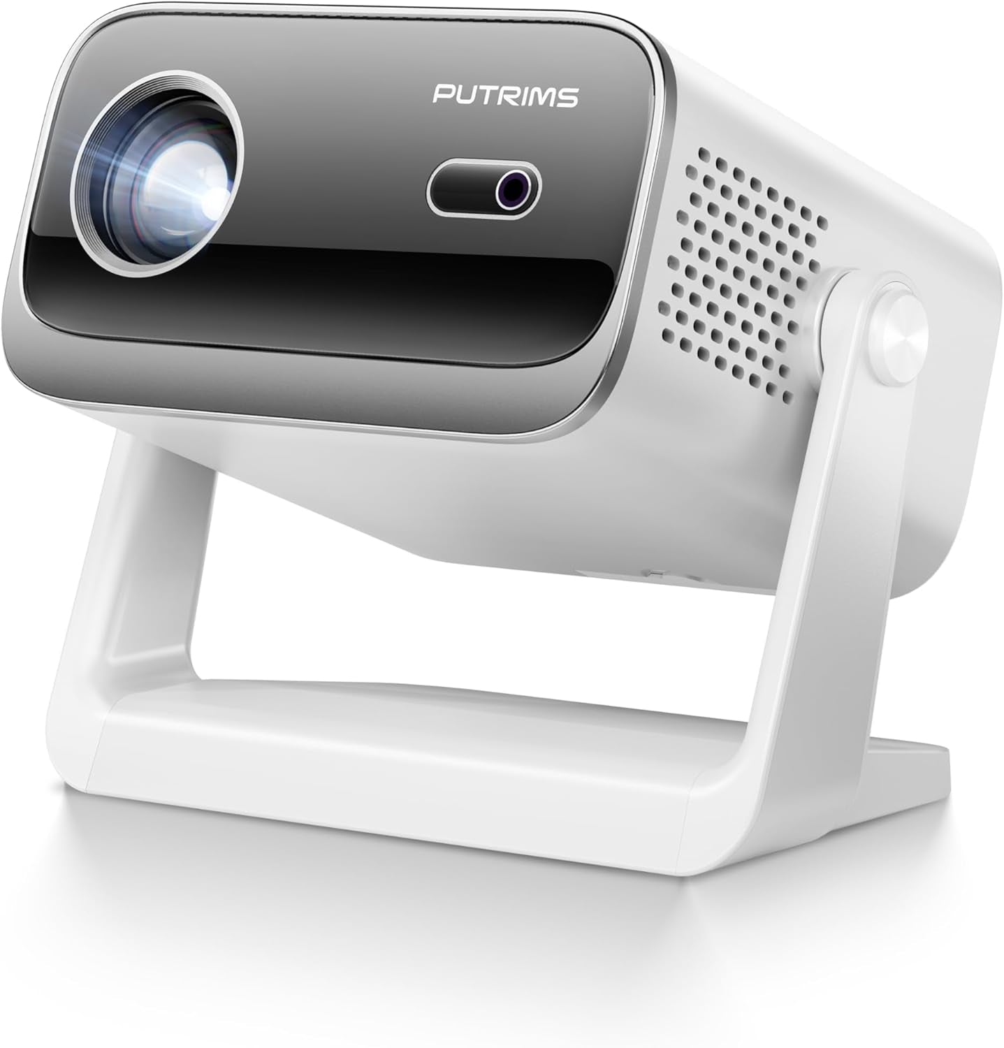 [Electric Focus & Auto Keystone] Mini Projector with Wifi Bluetooth,  Portable 1080P Support Movie Projector Fully Sealed Small Projector White
