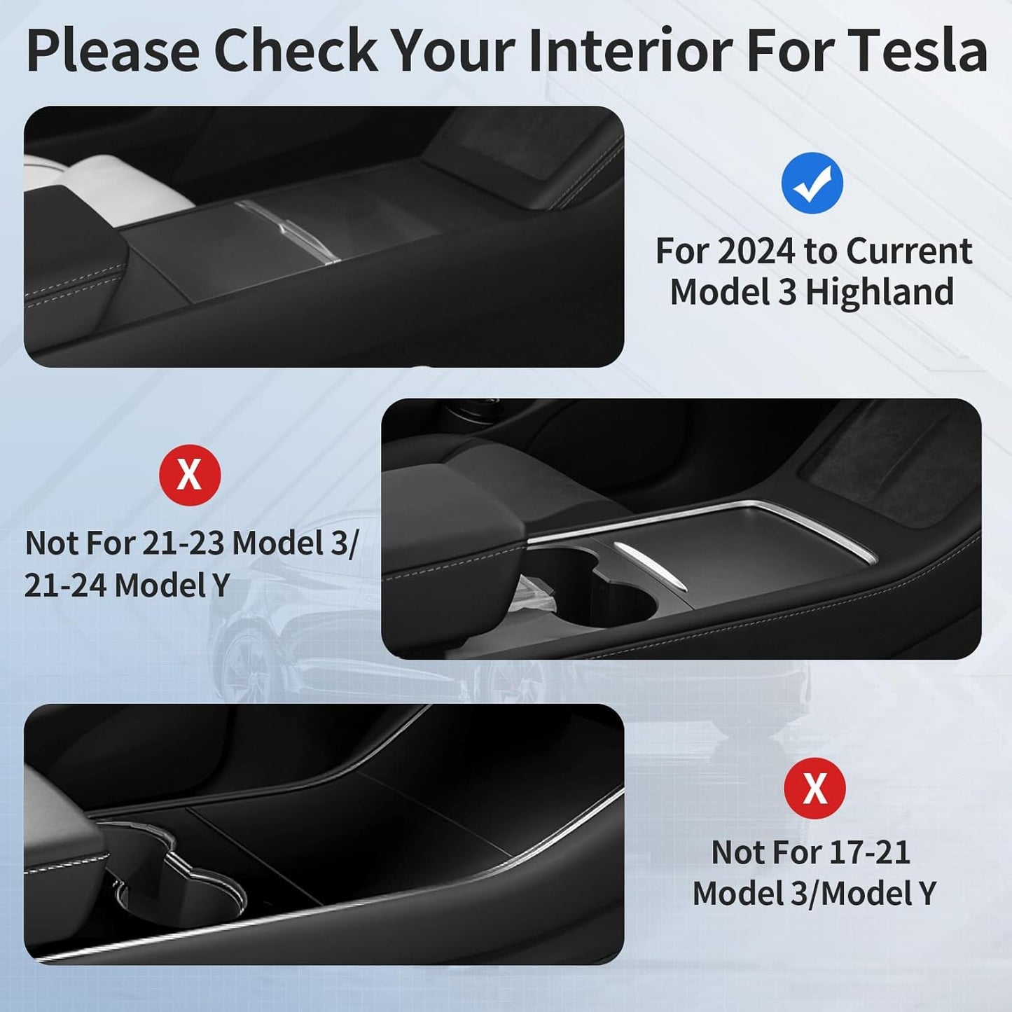 2024 Newest Center Console Organizer Tray for Tesla Model 3 Highland 2024 [Slide Smoothly] Armrest Hidden Organizer Box Cup Holder for Tesla Model 3 Accessories 2024 Matte Black