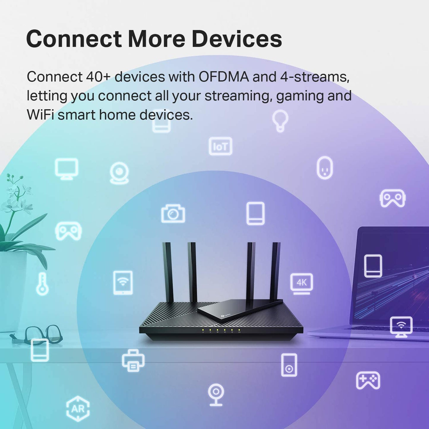 AX1800 Wifi 6 Router V4 (Archer AX21) – Dual Band Wireless Internet Router, Gigabit Router, Easy Mesh, Works with Alexa - a Certified for Humans Device