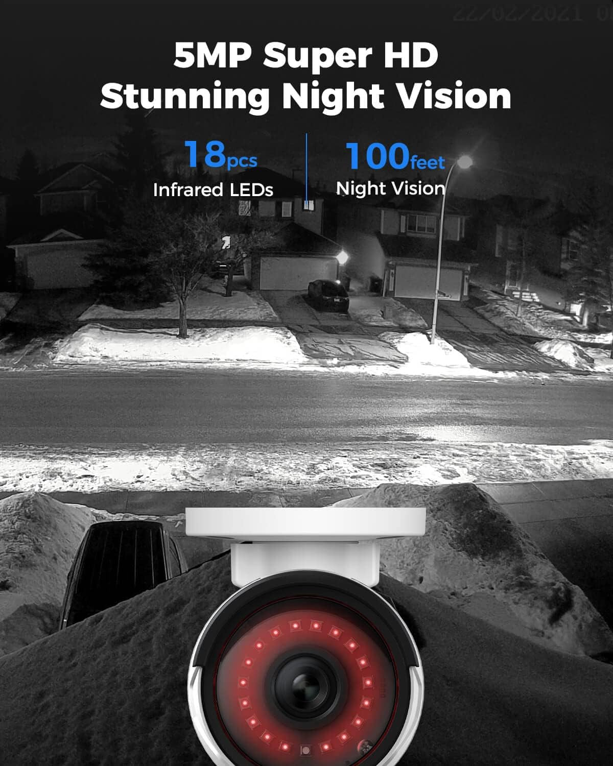 8CH 5MP Home Security Camera System, 6Pcs Wired Outdoor Poe IP Cameras with Person/Vehicle/Pet Detection, 4K/8MP 8CH NVR with 2TB HDD for 24-7 Recording, RLK8-410B6-5MP TRUCK DRIVER