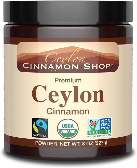 Organic Ceylon Cinnamon (100% Certified) Powder, 8 Ounces TLBH