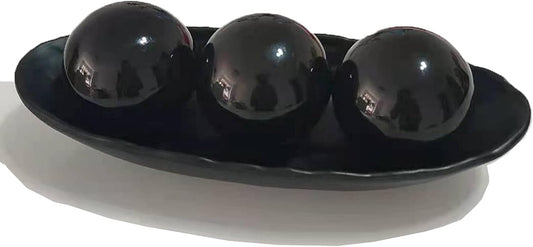 Home Decor Tray and Orbs Balls Set of 3,Ideal Gift for Weddings Special Occasions and for Decorative Accents Centerpiece in Your Living Dining Room Coffee Table,Spheres House Decorations