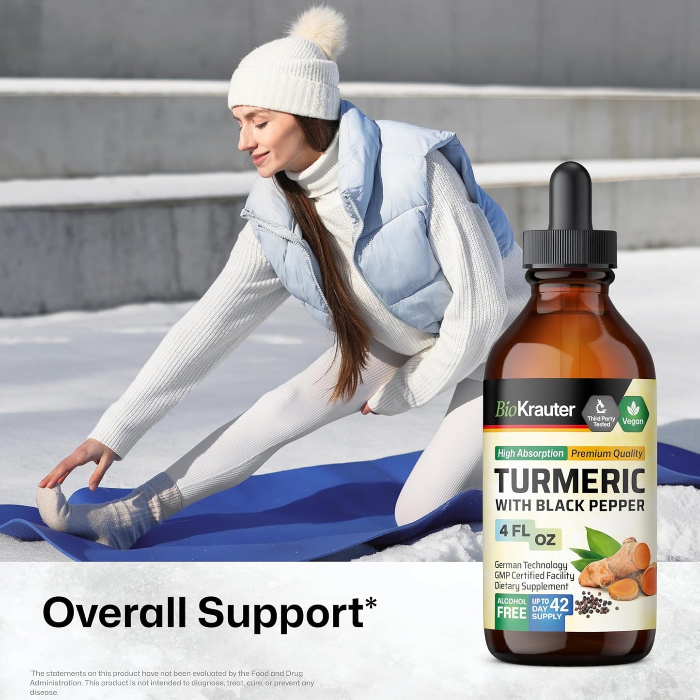 Turmeric Supplement Tincture - 1200 Mg Turmeric Curcumin with Black Pepper Extract - Alcohol and Sugar Free - Vegan Drops 4 Fl.Oz. TLBH