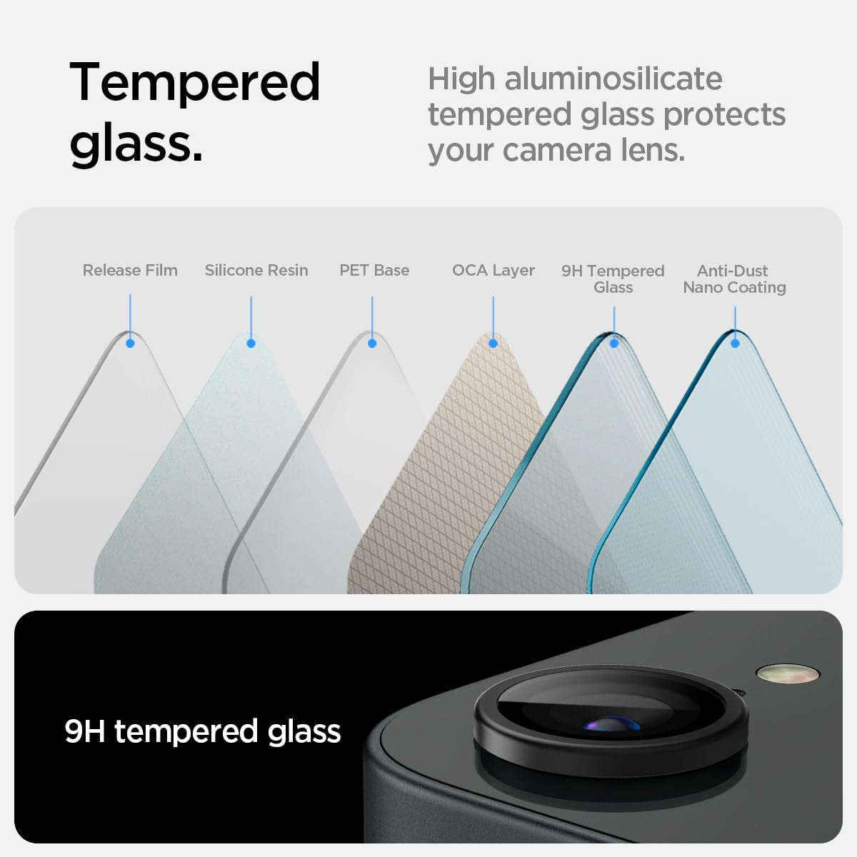 Camera Lens Screen Protector [Glastr Optik Pro] Designed for Iphone 16E - Black [2 Pack]