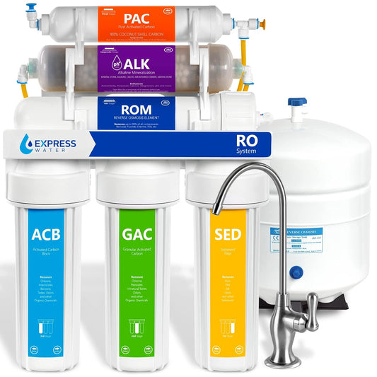 Reverse Osmosis Alkaline Water Filtration System – 10 Stage RO Water Filter with Faucet and Tank – under Sink Water Filter with Alkaline Filter for Added Essential Minerals – 50 GPD TRUCK DRIVER