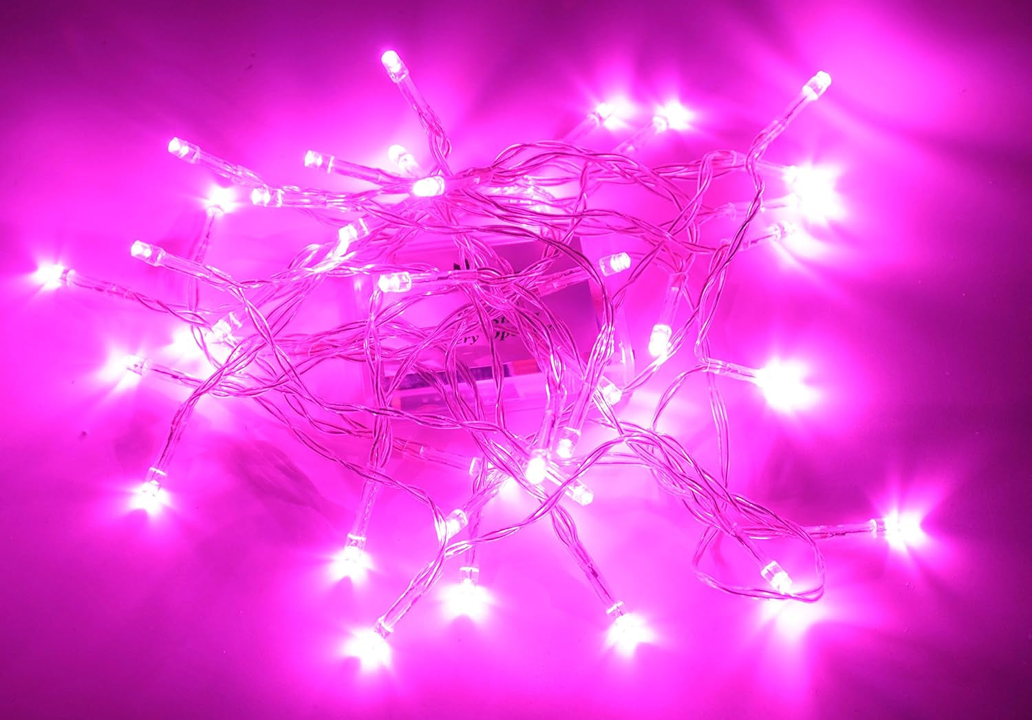 Battery Operated Pink 40 LED Fairy Light String Wedding Party Xmas Christmas Valentines Day Decorations(Pink)