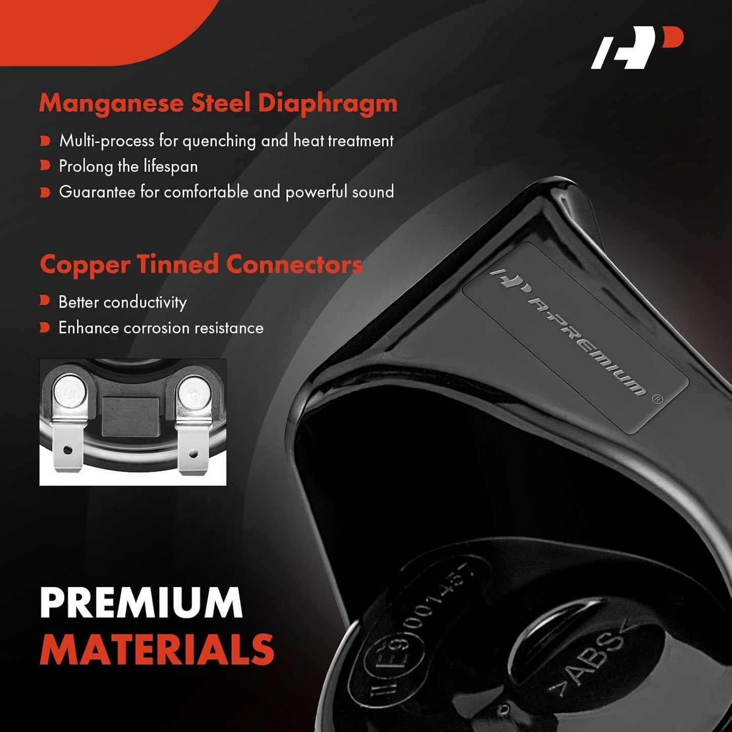 Dual Snail Horn High Low Universal Electric Horns - 12V 110Db - Compatible with Most Passenger Cars, Commercial/Off-Road Vehicles, Gas Cars, Electric Cars, Motorcycles & Trucks, 80 Mm TRUCK DRIVER