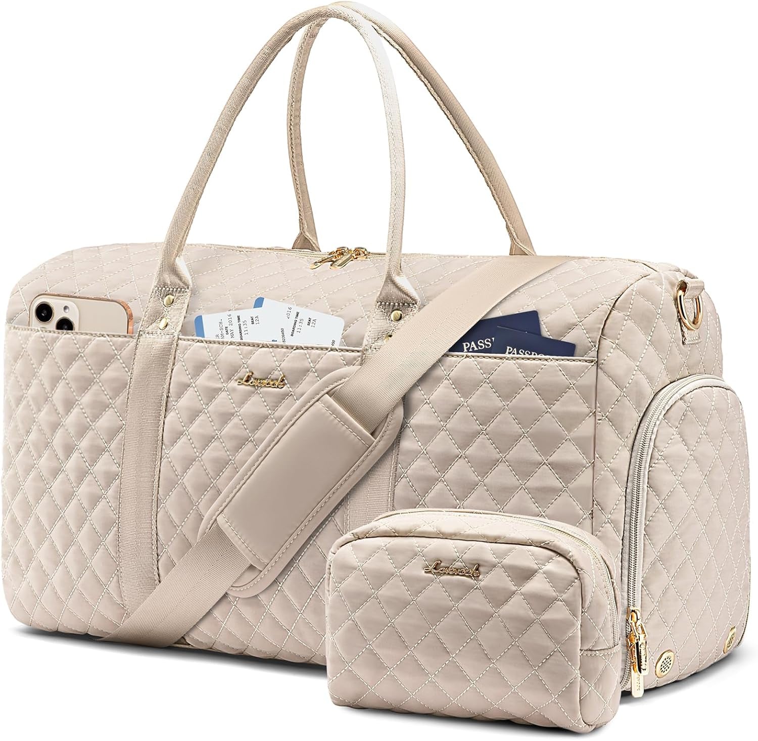 Travel Duffle Bag,Carry on Overnight Bag with Shoe Compartment,Weekender Bags for Women with Toiletry Bag,Gym Duffel Bag with Wet Pocket,Hospital Bags for Labor and Delivery
