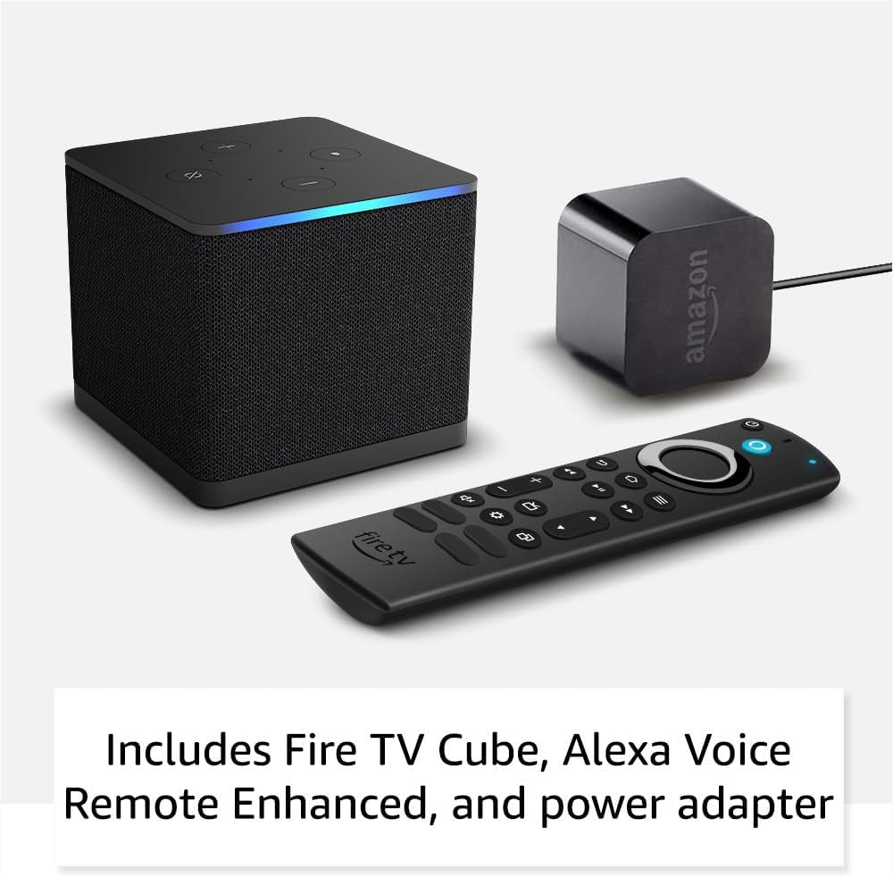 Fire TV Cube, Hands-Free Streaming Device with Alexa, Wi-Fi 6E, 4K Ultra HD