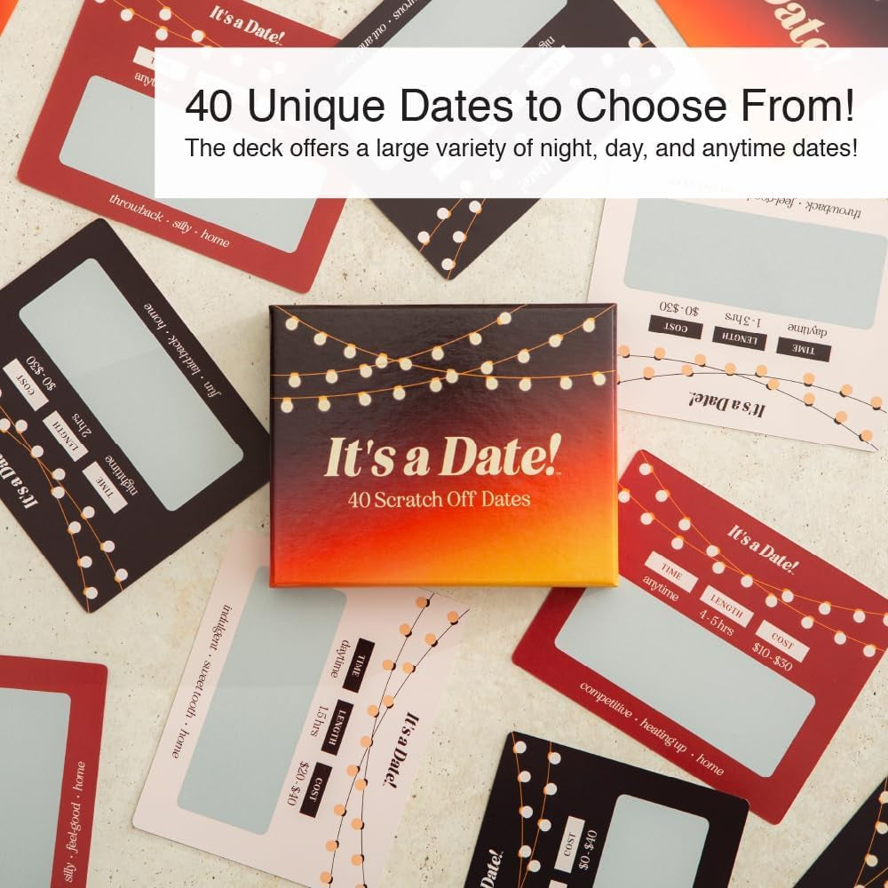 , 40 Fun and Romantic Scratch off Date Ideas for Him, Her, Girlfriend, Boyfriend, Wife, or Husband, Perfect for Date Night, Couples Gift for Valentine'S Day, Anniversaries, and Birthdays