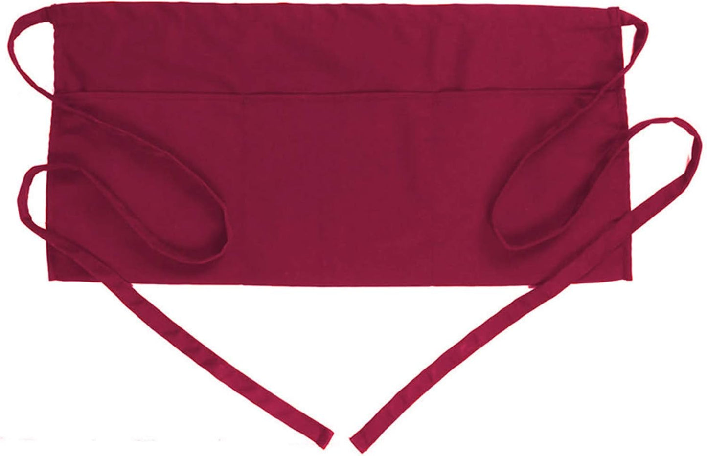 Waist Apron with 3 Pockets - Black Waitress Waiter Server Short Aprons