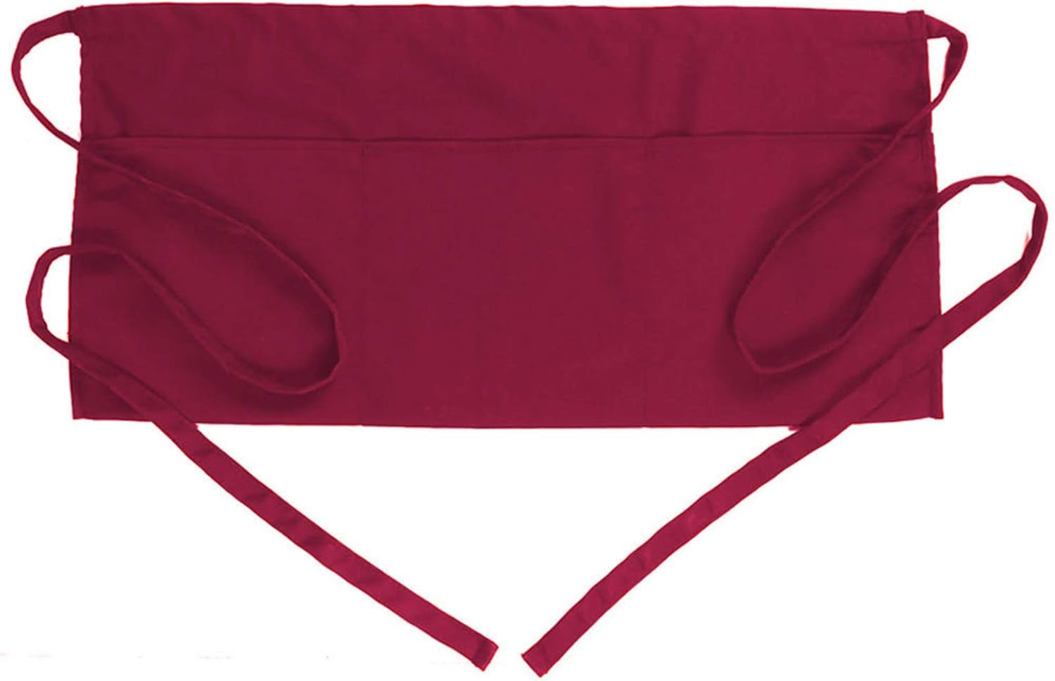 Waist Apron with 3 Pockets - Black Waitress Waiter Server Short Aprons