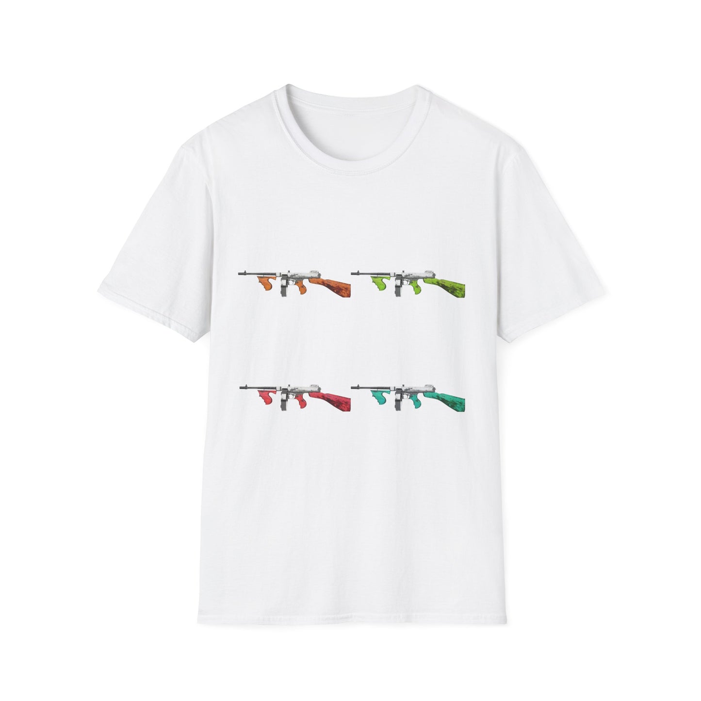 Thompson submachine gun TOMMY GUN M1928  POP ART Unisex Softstyle T-Shirt