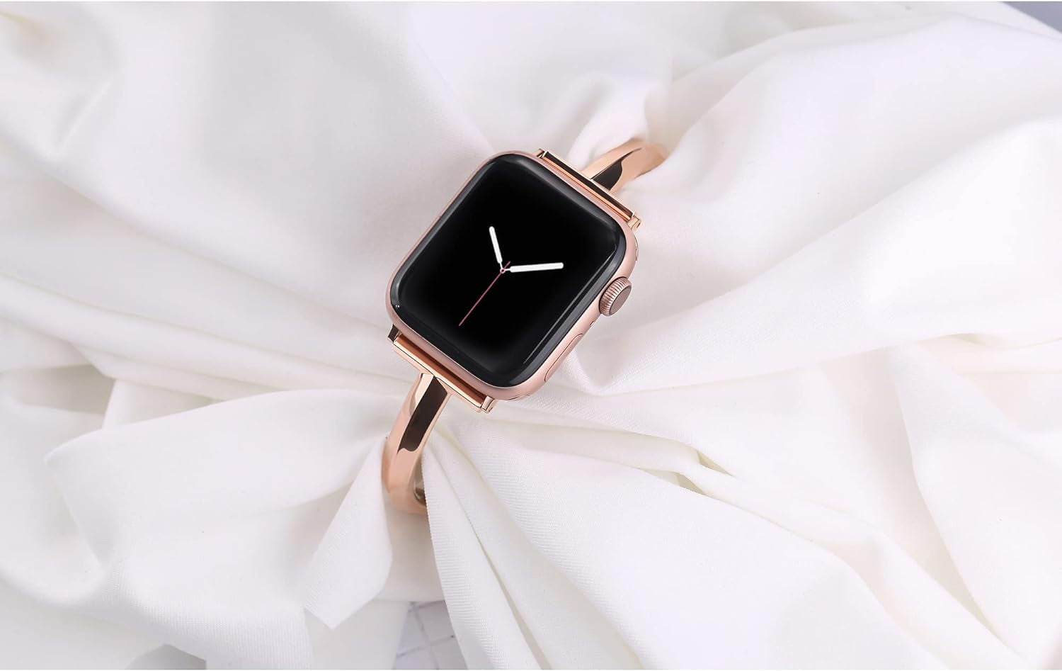 Stainless Steel Band Compatible with Apple Watch Band 38Mm 40Mm 41Mm 42Mm 44Mm 45Mm Iwatch SE Series 9 8 7 6 5 4 3 2 1, Slim Versatile Bangle Bracelet for Women