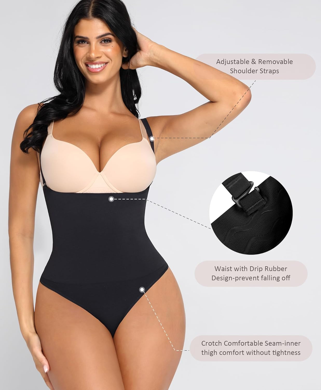 Thong Shapewear for Women Tummy Control Seamless Body Shaper High Waisted Panties Slimming Underwear