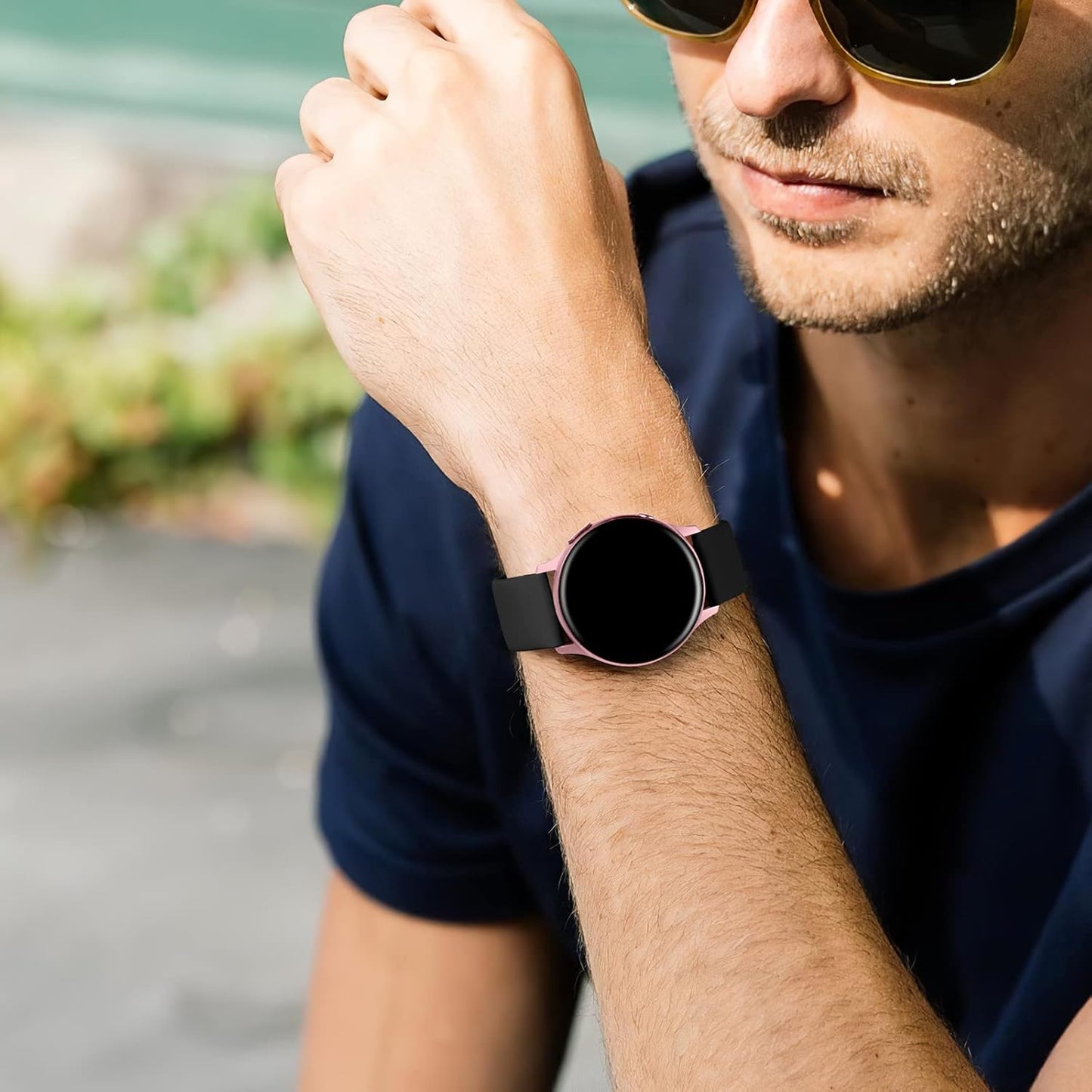 Band Compatible with Samsung Galaxy Watch 7/6/5/4 Band/Active2 40Mm 44Mm,Galaxy Watch 3 41Mm,Galaxy Watch 42Mm Classic/Gear Sport Smartwatch,20Mm Silicone Watchband Sport Strap for Women Men