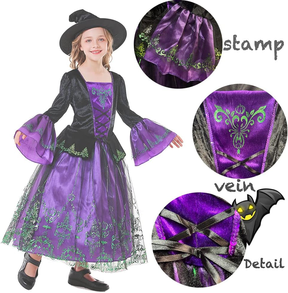 Kids Witch Costume for Girls Halloween Costumes,Halloween Costumes Witch Costume for Girls