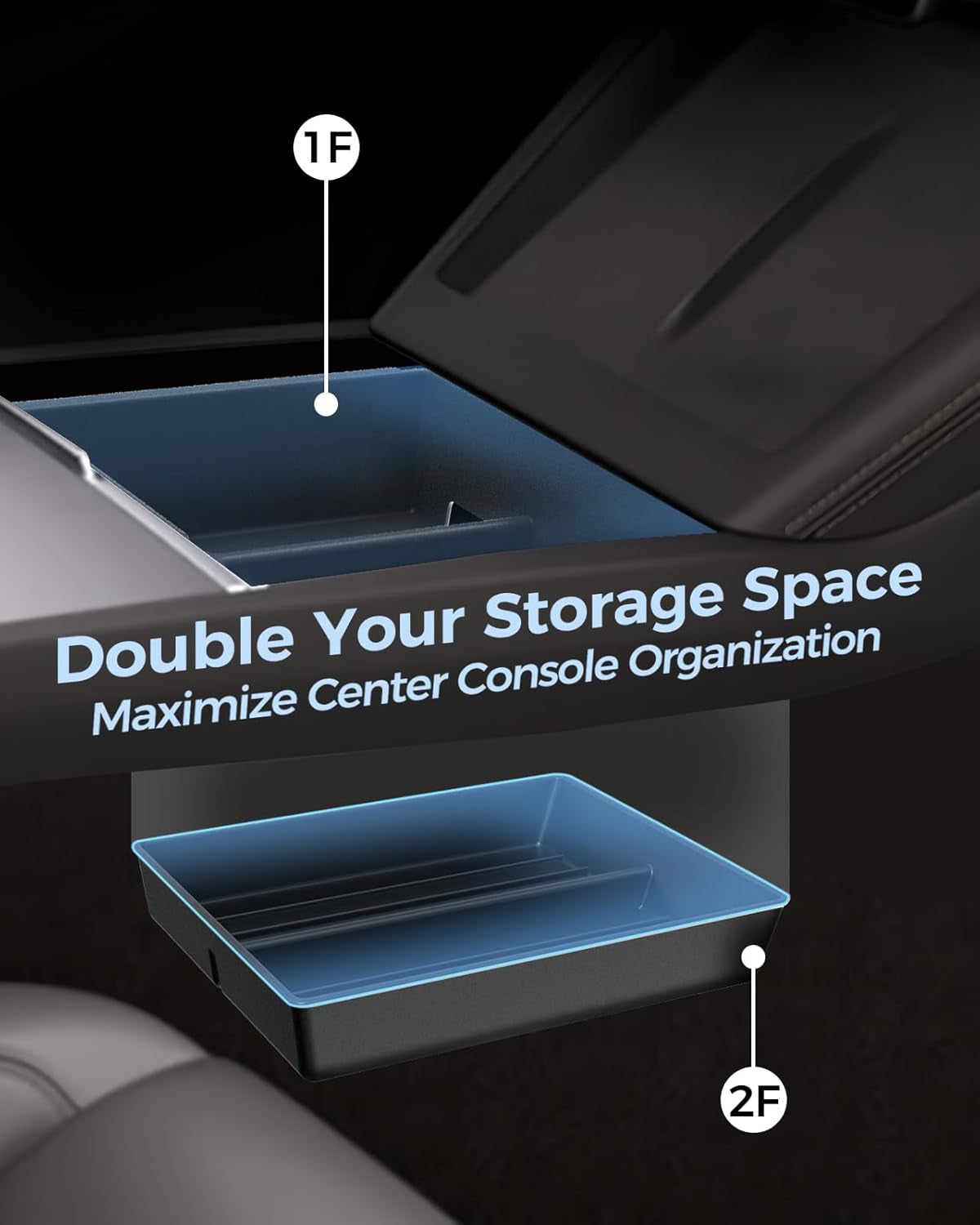 Newest 5PCS Center Console Organizer Compatible with 2024 2025 Tesla Model 3 Highland,4 Car Organizer Trays & 1 Center Console Cup Holder,Hidden Storage for Tesla Model 3 Accessories 2024 2025