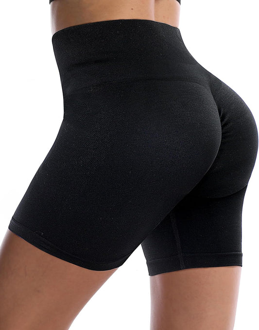 Scrunch Butt Workout Shorts - Women 5" High Waisted Tummy Control Seamless Spandex Short Gym Biker Yoga