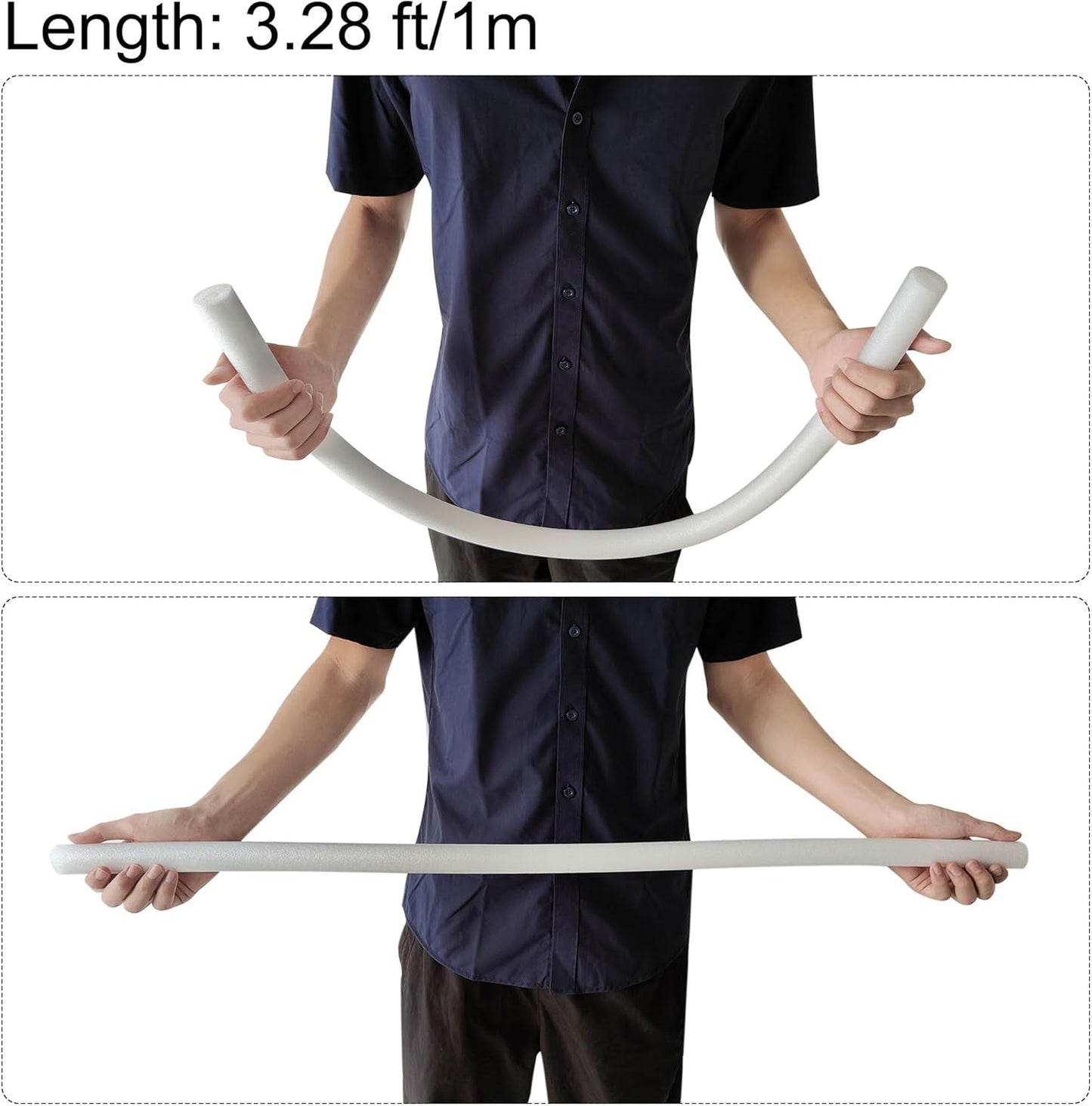 Foam Tube Pipe Insulation Freeze Protection Cover 3.28 Ft Length 0.39In ID 1.18In OD Pipe Insulation Kits White 4 Pack