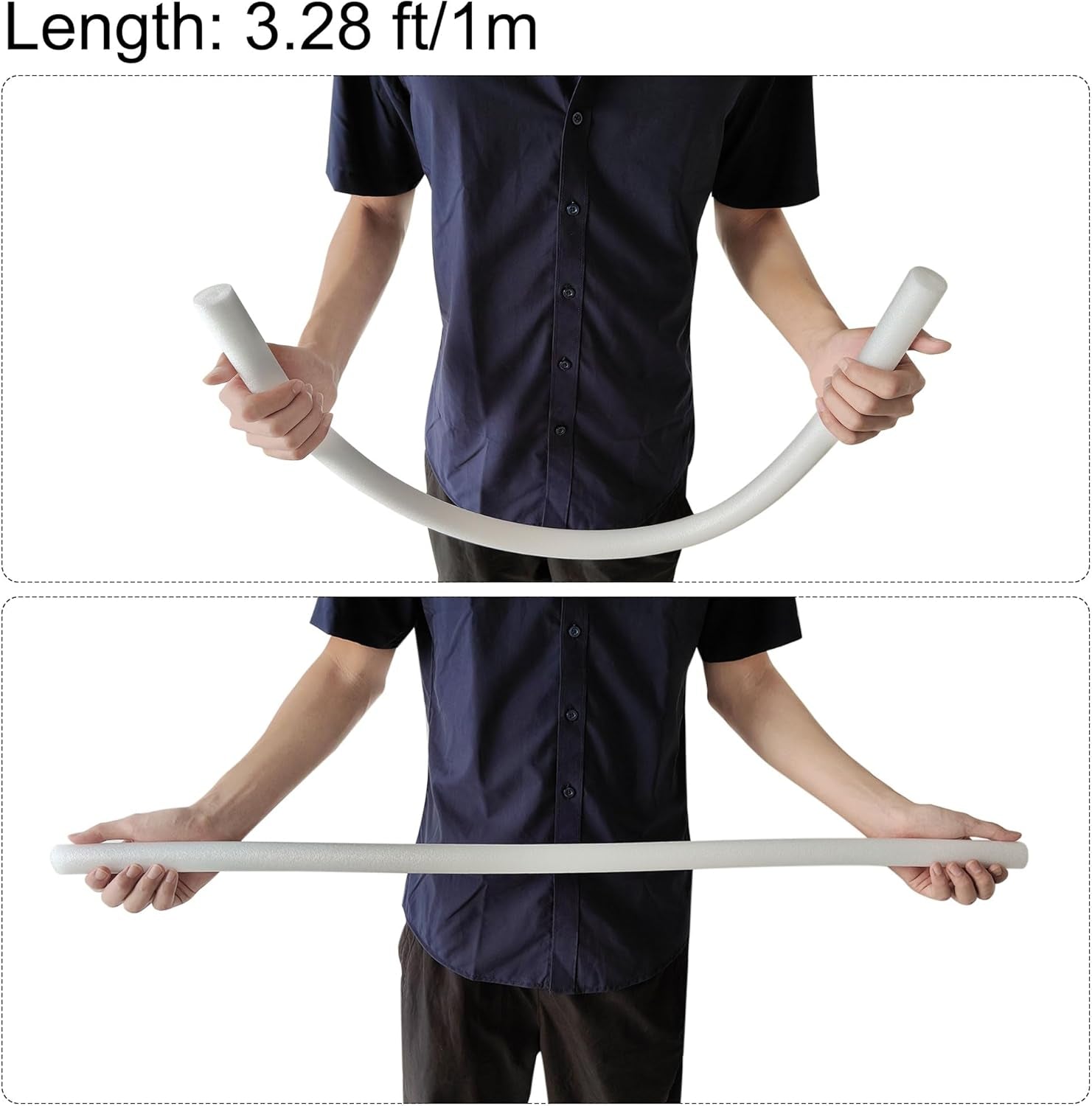 Foam Tube Pipe Insulation Freeze Protection Cover 3.28 Ft Length 0.39In ID 1.18In OD Pipe Insulation Kits White 4 Pack