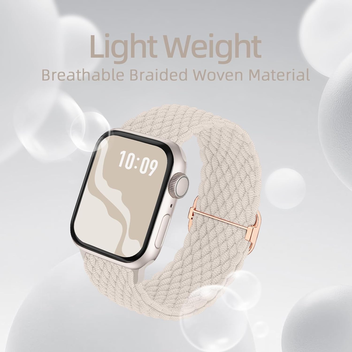 Braided Stretchy Solo Loop Compatible for Apple Watch Band 38Mm 40Mm 41Mm 42Mm 44Mm 45Mm 46Mm 49Mm for Women Men, Nylon Elastic Straps Wristbands for Iwatch Series 10 9 8 7 6 SE 5 4 3 2 Ultra Ultra 2