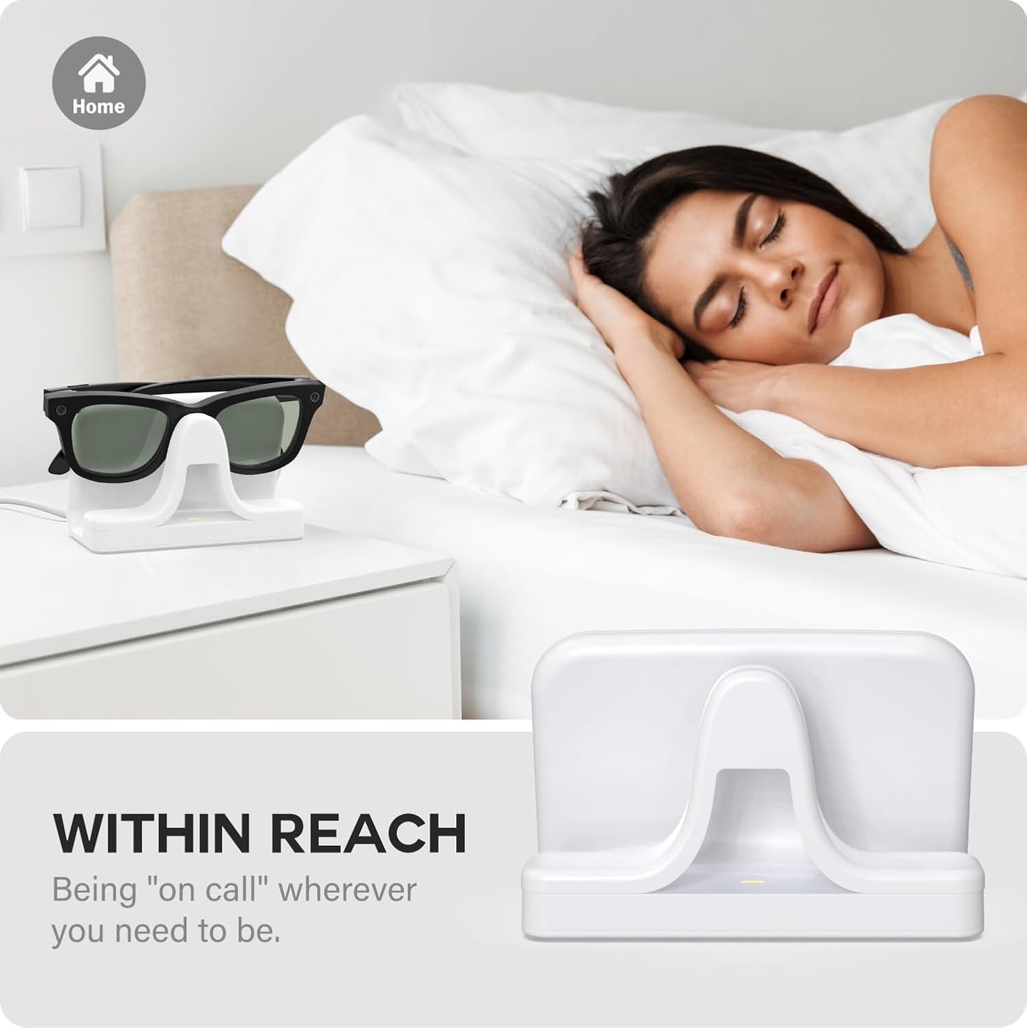 Charging Stand & Cable Compatible with Ray-Ban Meta Smart Glasses