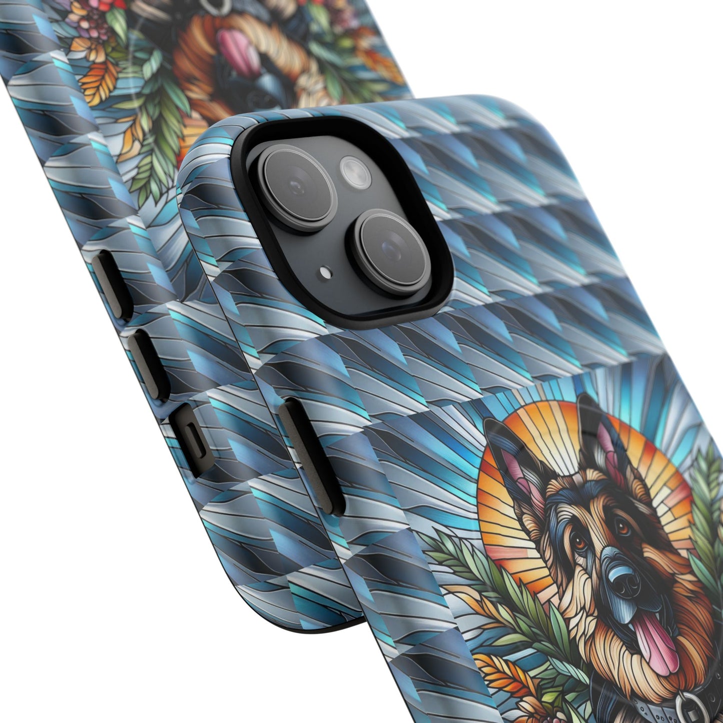 German Shepherd Stained Glass Tough Magnetic Cases