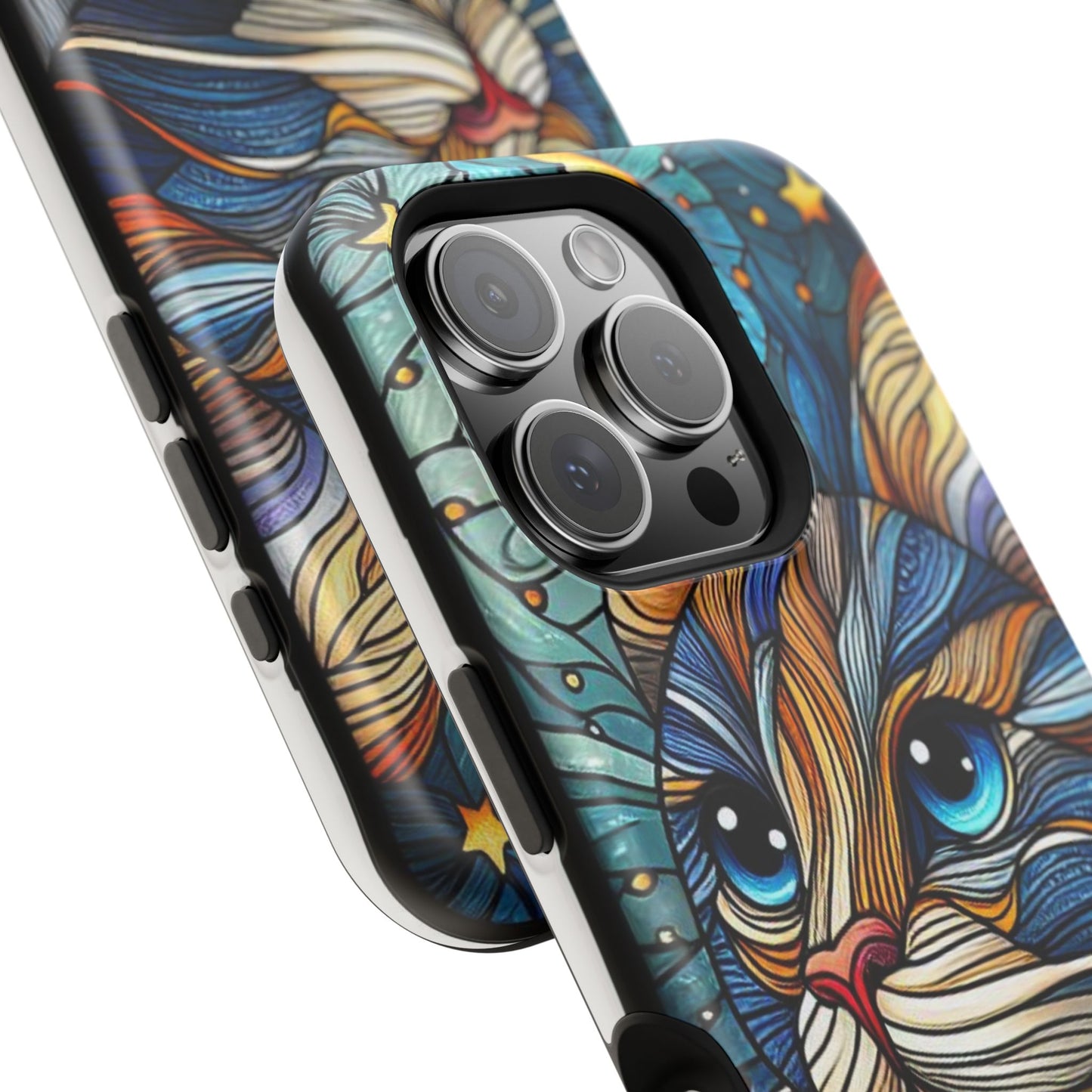 Cat-Stained Glass Magnetic Tough Cases