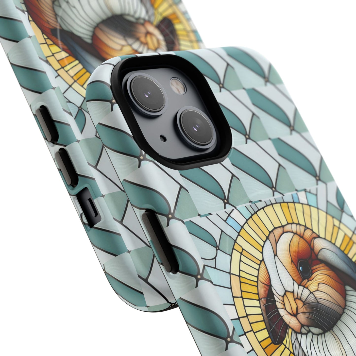 Holland Lop Rabbit Animal Stained Glass Design Tough Magnetic Cases