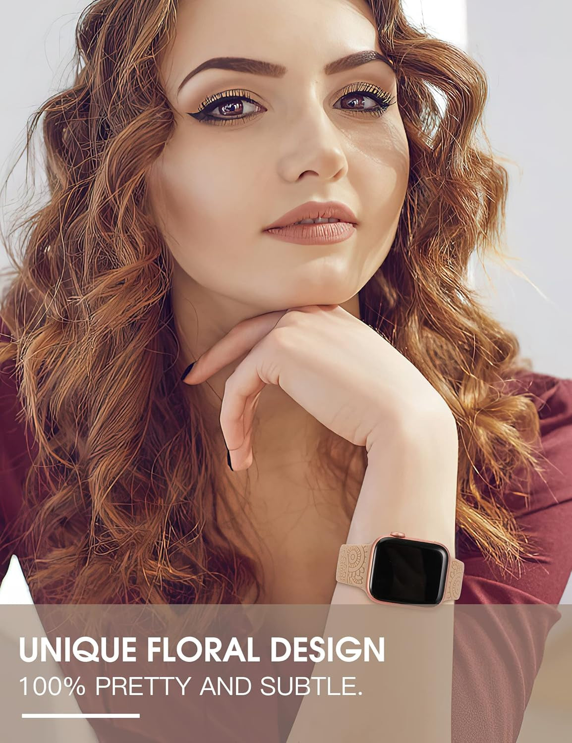 Boho Engraved Band Compatible with Apple Watch Band 42/44/45/46/49Mm Women Men, Bohemian Designer Sport Soft Silicone Fancy Dressy Straps for Iwatch Series Ultra 10/9/SE/8/7/6/5/4/3/2/1