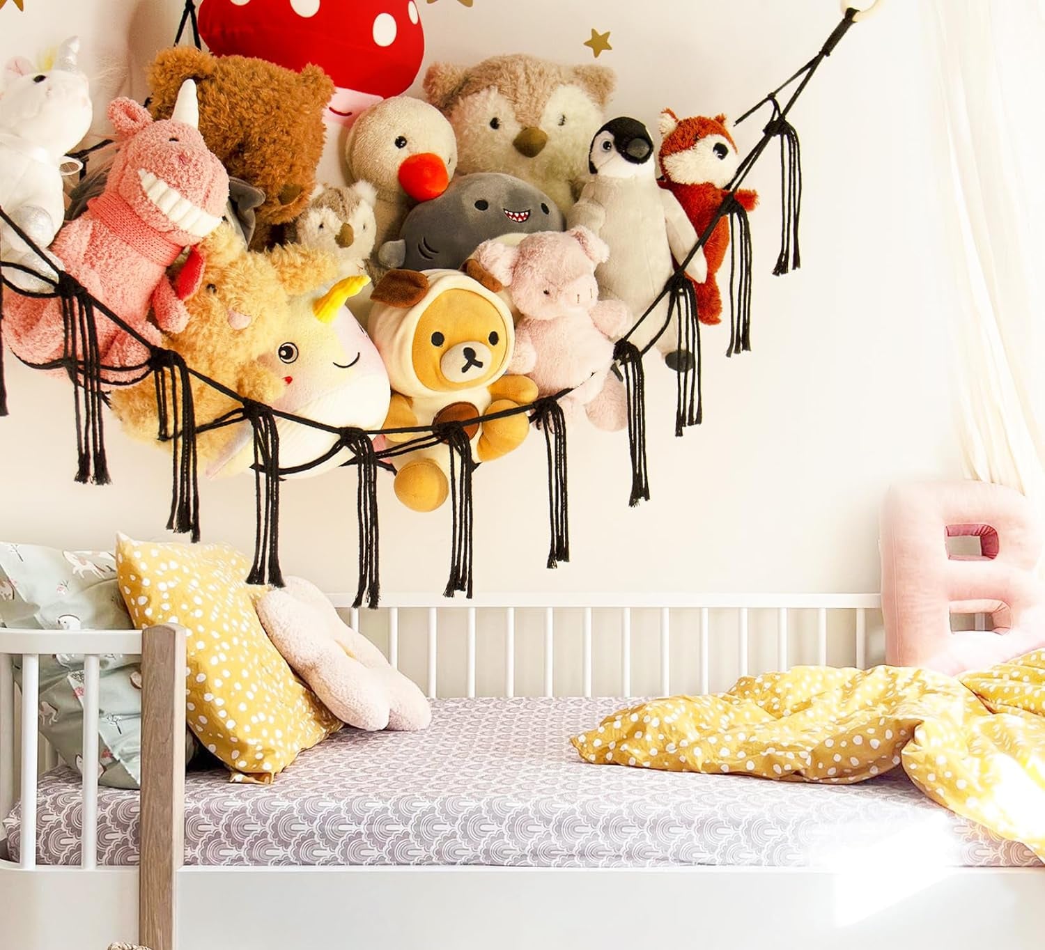 Stuffed Animals Storage Hammock Net Corner Large Adult Toy Hammock Hanging Organizers Storage Home Living Boys Room Decor Cute Funny Stuff Gifts Decorations