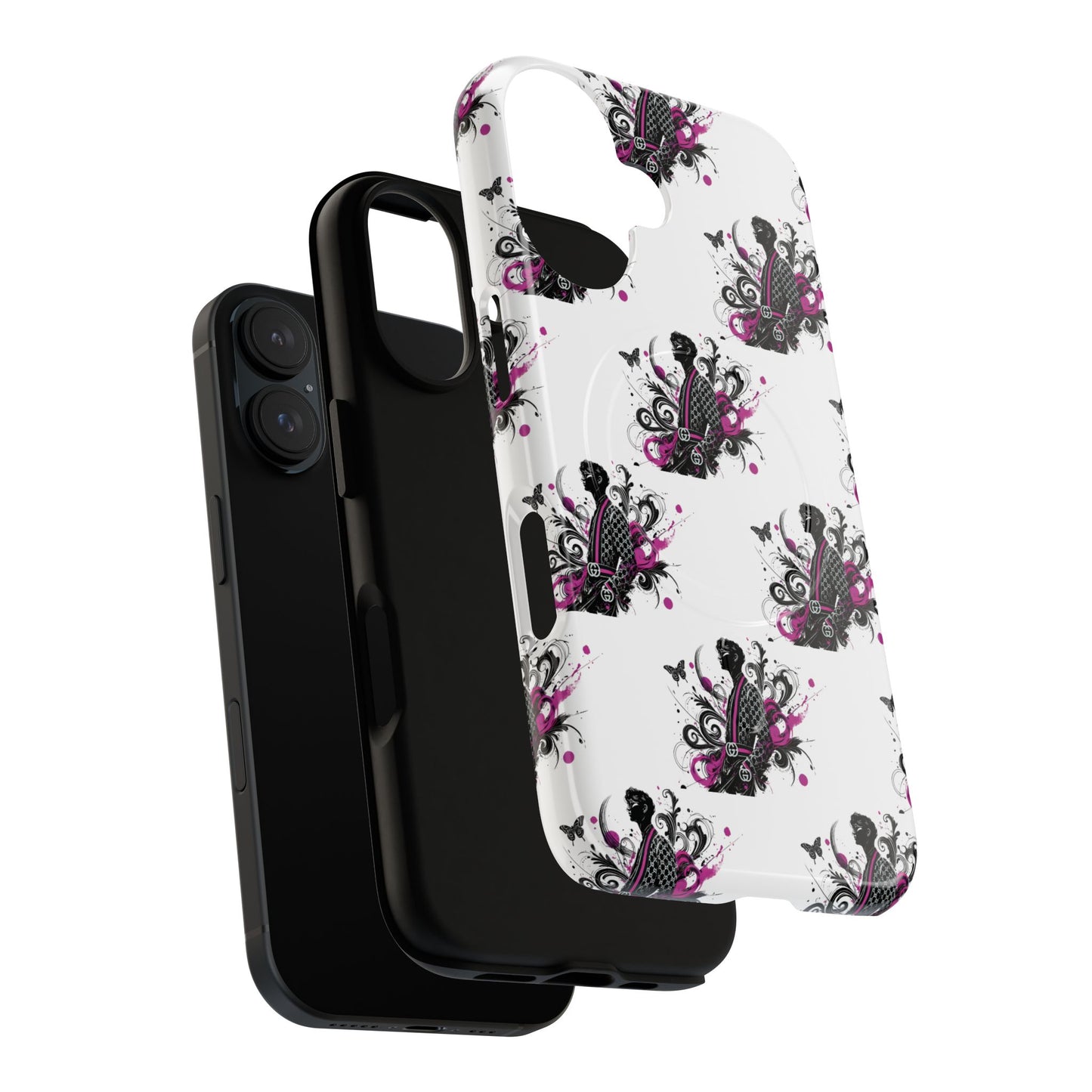 Stylish Tough Magnetic Phone Case with Vibrant Floral Design