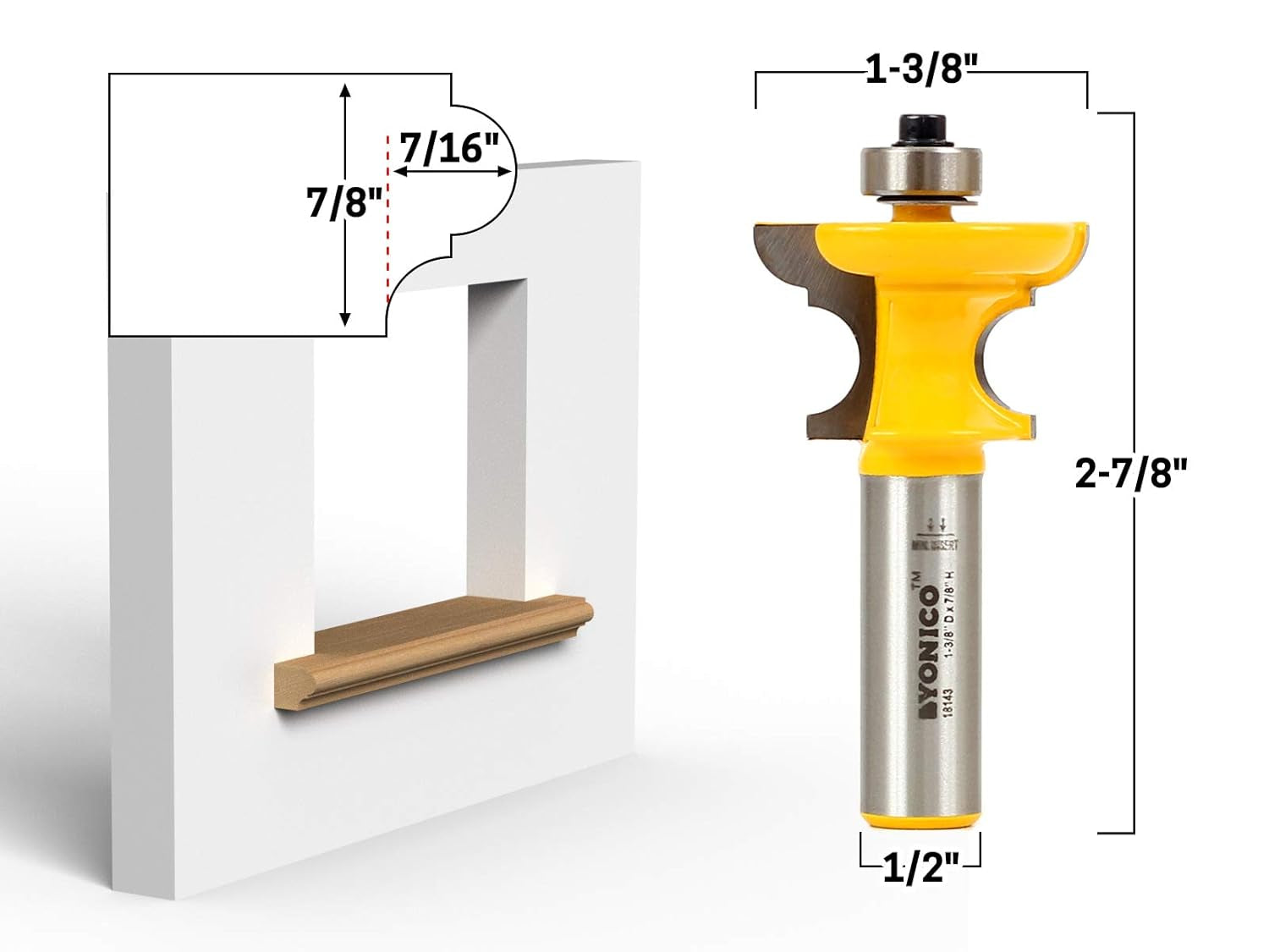 Window Sill Router Bits 7/8-Inch 1/2-Inch Shank 18143