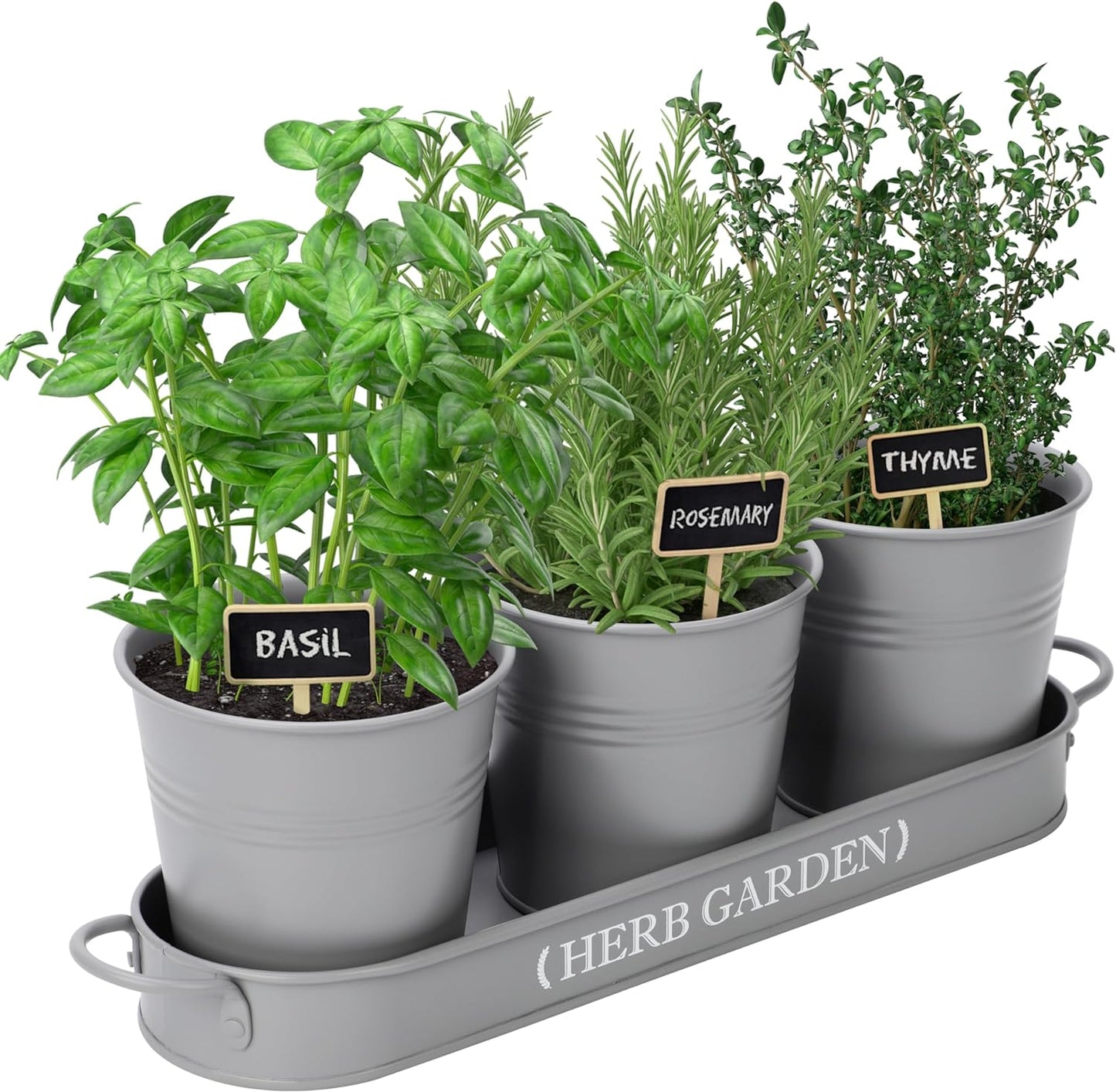 Indoor Herb Garden, Herb Garden Planter for Indoor/Outdoor, Farmhouse Plant Pots, Windowsill Herb Garden with Tray(Planter Only) Window Pots
