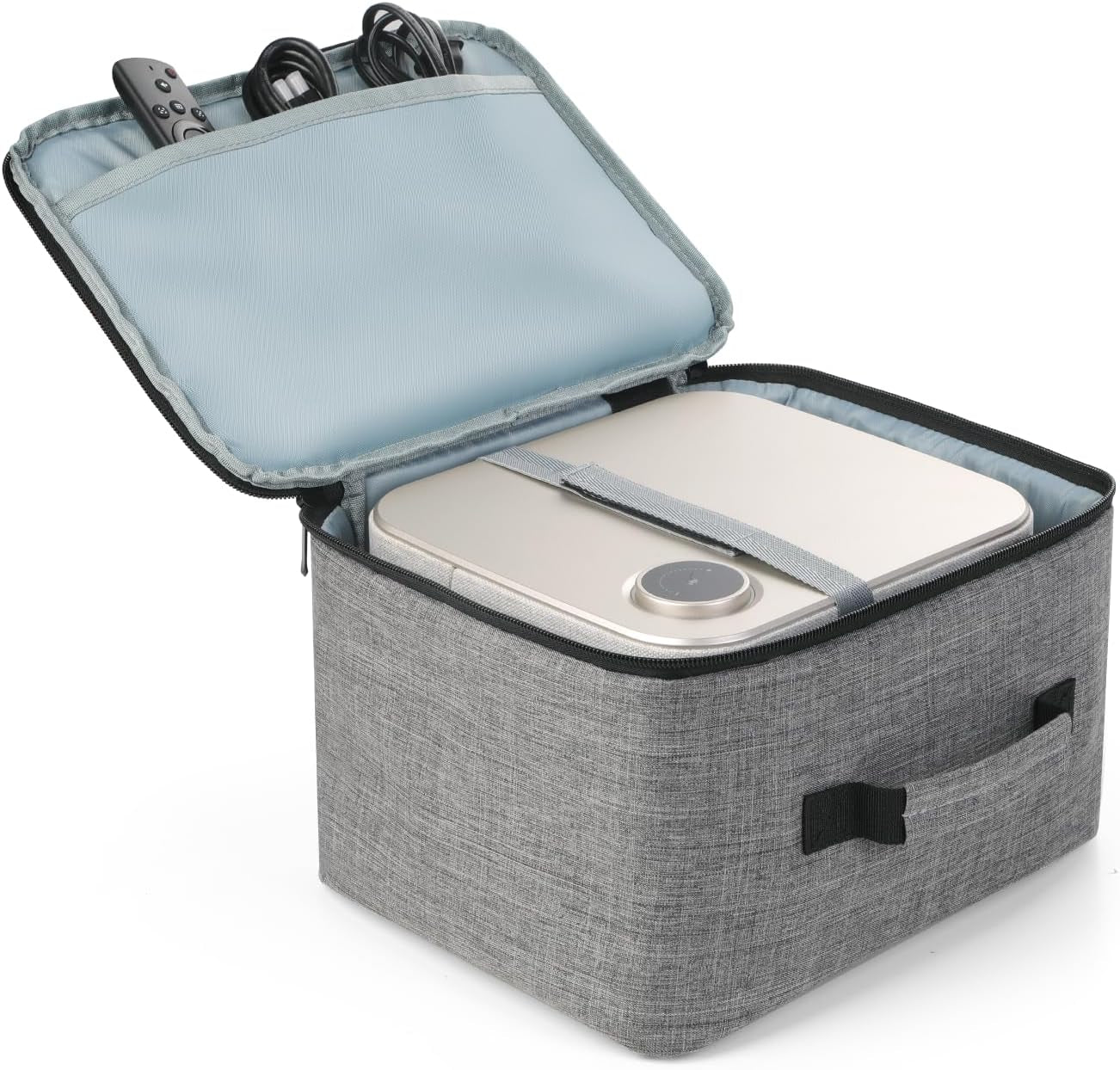 BOOM 3 Accessories Set: Grey Carry Case & 47.24" Fixed Height Projector Floor Stand. Portable Storage, 1/4-Inch Screw, Ideal for Travel & Projection