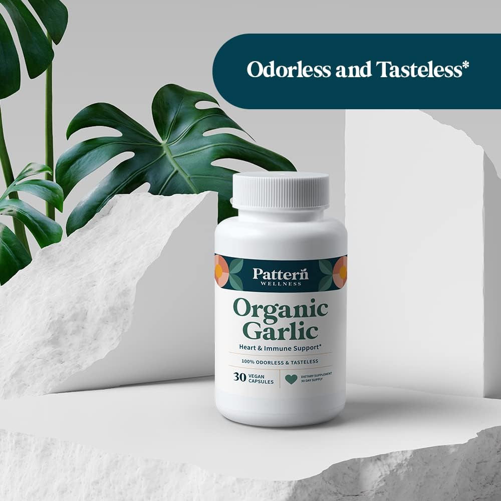 Odorless Organic Garlic - 1000Mg - Healthy Immune, Circulatory & Cardiovascular Support - Happy & Healthy Heart - Non-Gmo & Gluten Free - 30 Vegan Capsules TLBH